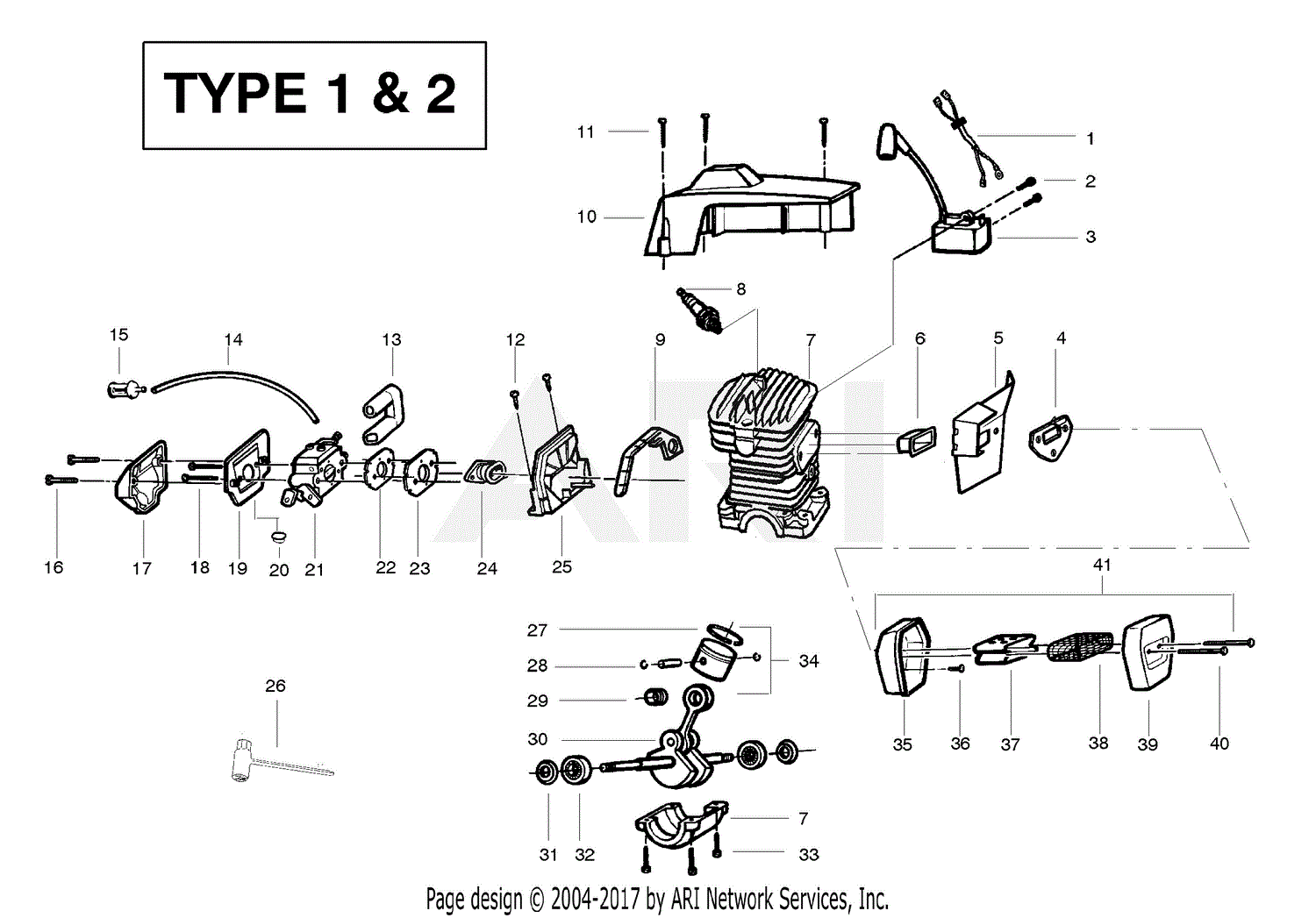 Poulan PP295 Gas Saw Type 2, PP295 - Poulan Pro Type 2 Parts Diagram
