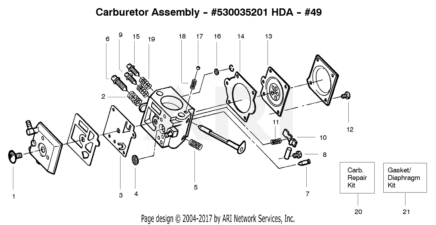 Poulan PP365 Gas Saw PP365 Parts Diagram for Carburetor 