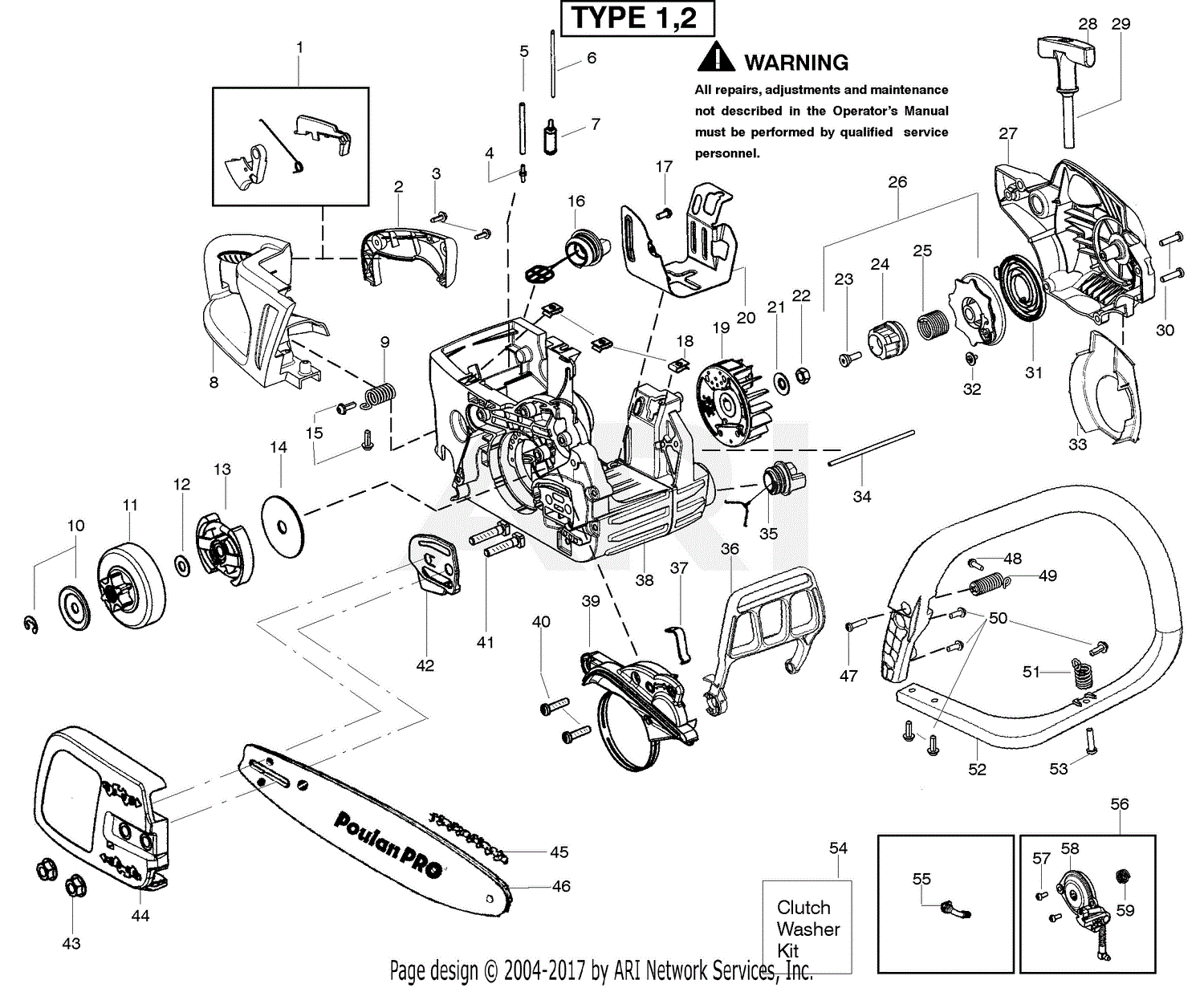 Poulan PP4218AV Gas Saw Type 2 Parts Diagram for Starter mower wiring schematics 