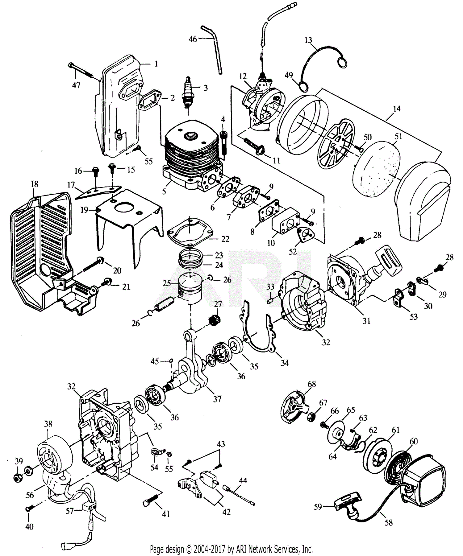 Poulan Pp440 Gas Blower, 440 Gas Blower Parts Diagram For Power Unit