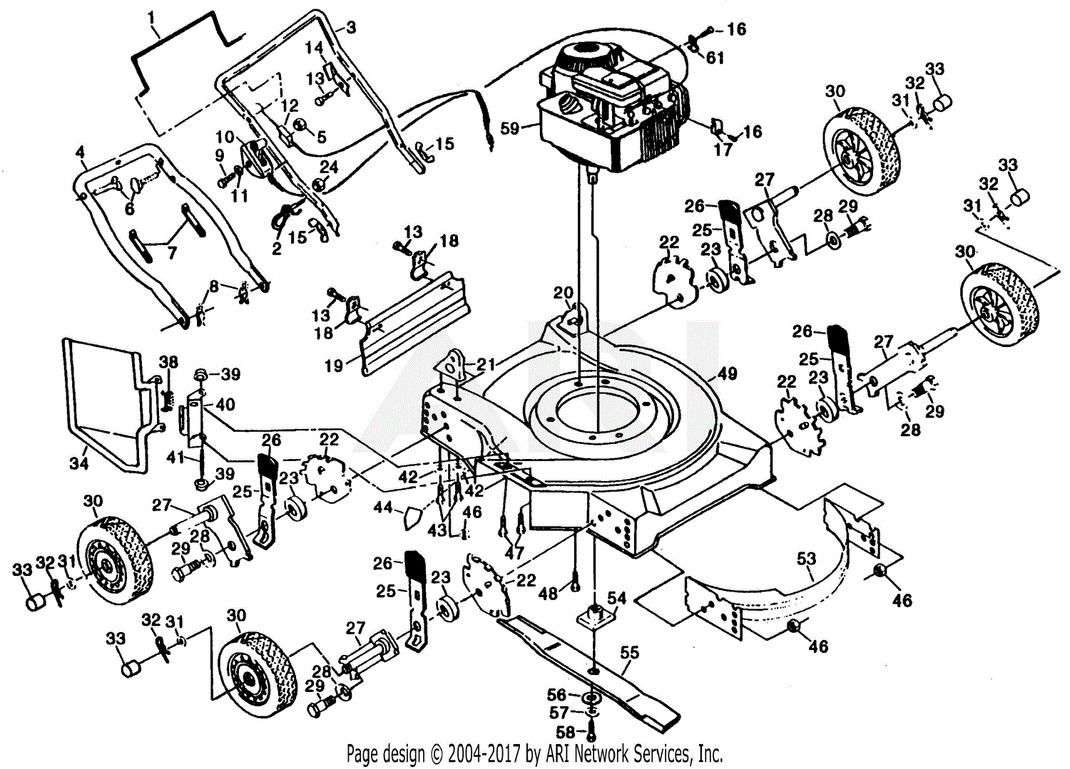 Poulan Pp722sja Mower Parts Diagram For Mower Assembly