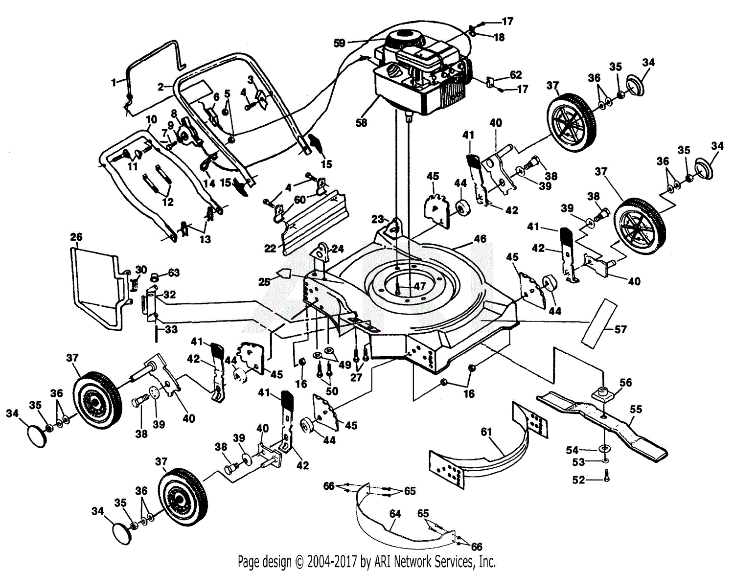 Poulan Pp740s Mower Parts Diagram For Mower Housing