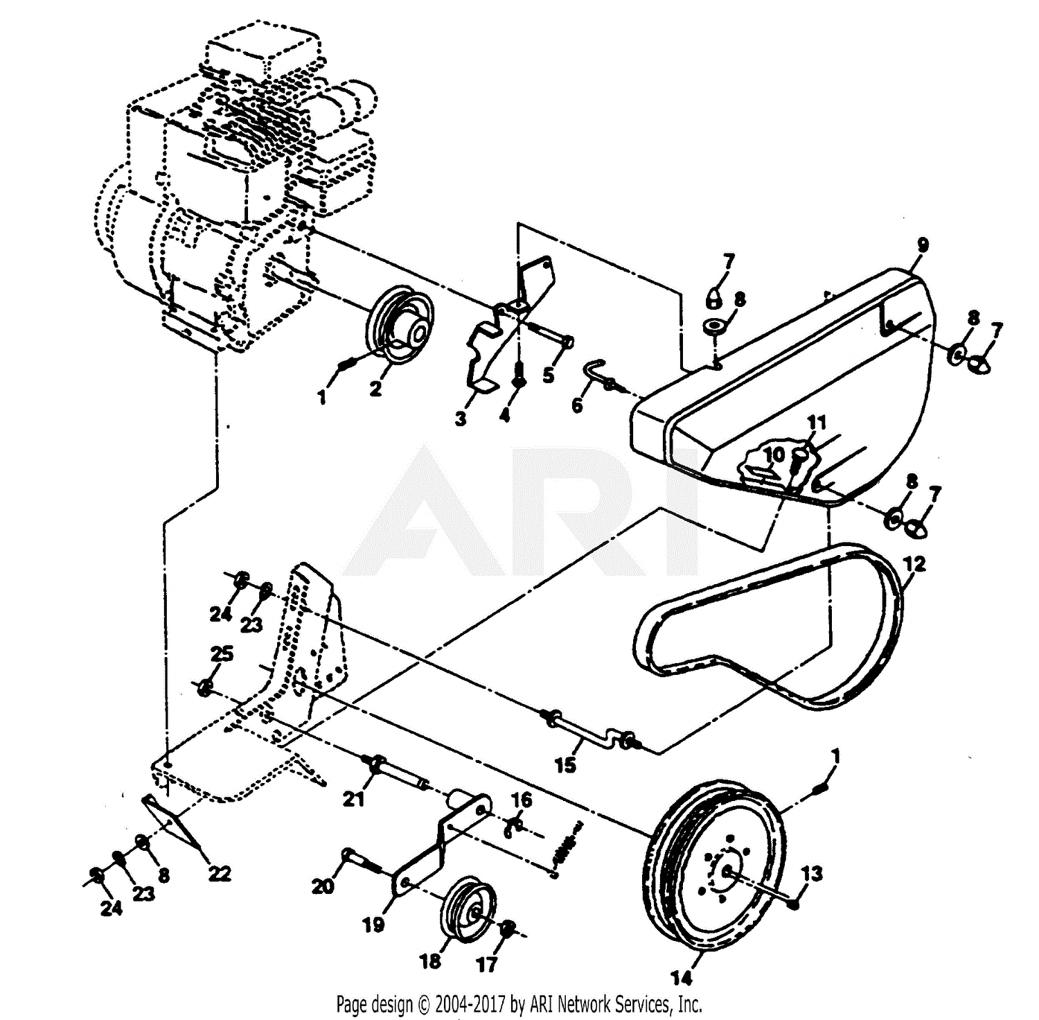 Poulan pro 48 online inch deck belt diagram