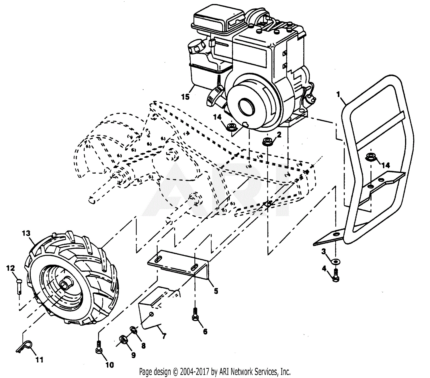 Poulan Pprt J Tiller Parts Diagram For Mainframe Right Side