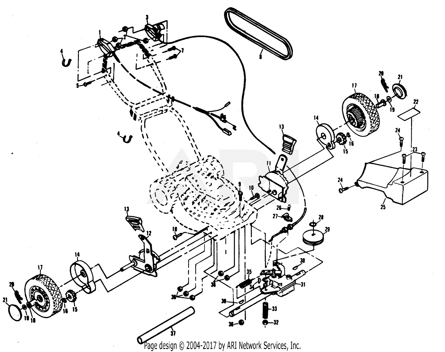 Poulan Xe850pear Mower Parts Diagram For Drive Assembly