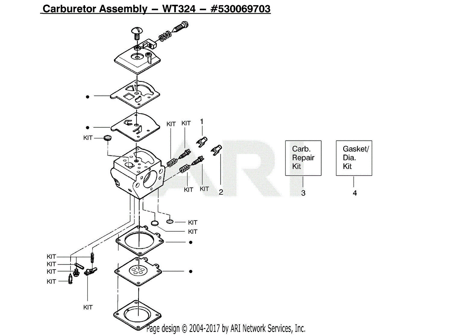 Poulan 2075 Gas Saw Type 5 Parts Diagram for Carburetor Assembly