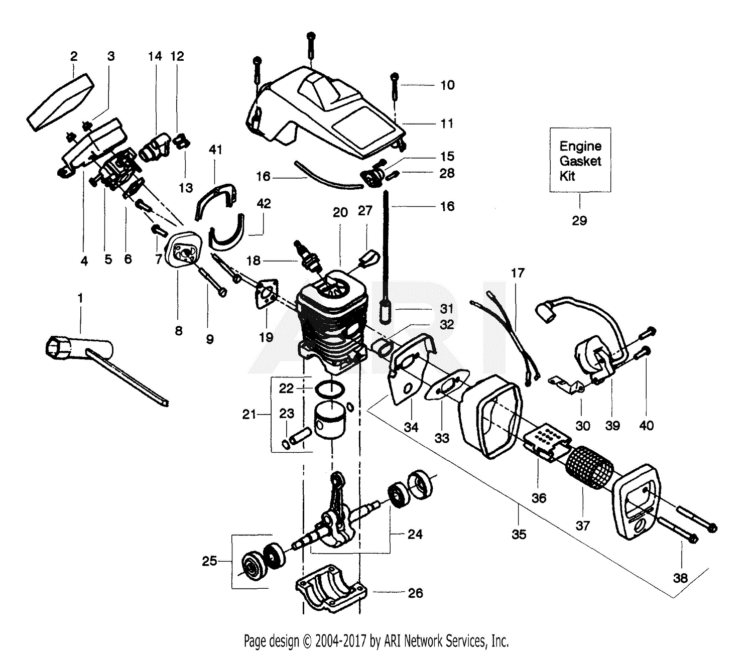 Poulan 2350 Gas Saw Parts Diagram For Internal Power Unit