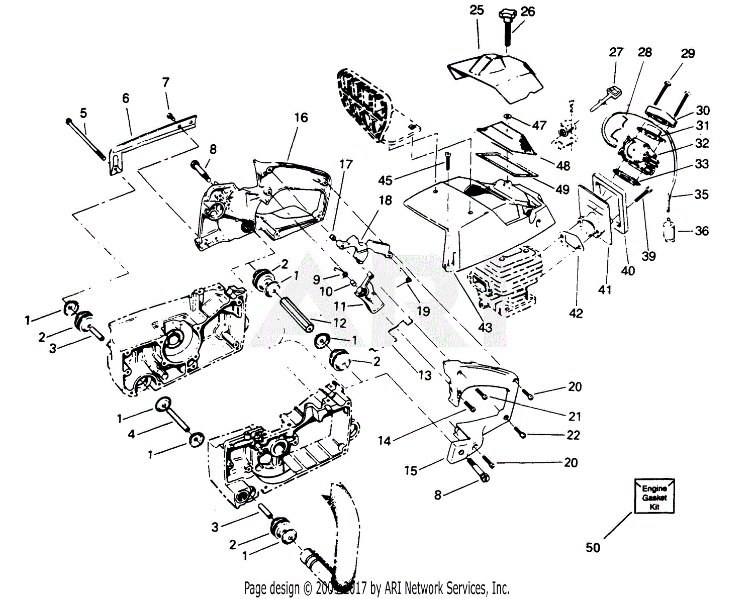 Poulan 3400 Gas Saw Parts Diagram for External Power Unit