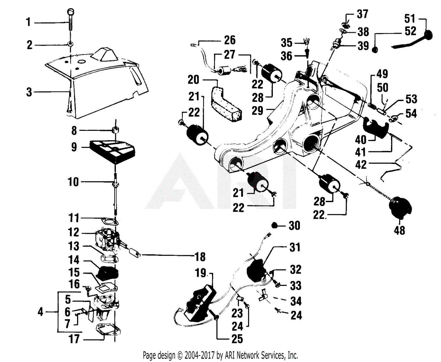 Poulan 4400 Gas Saw Parts Diagram For Cylinder  Fuel