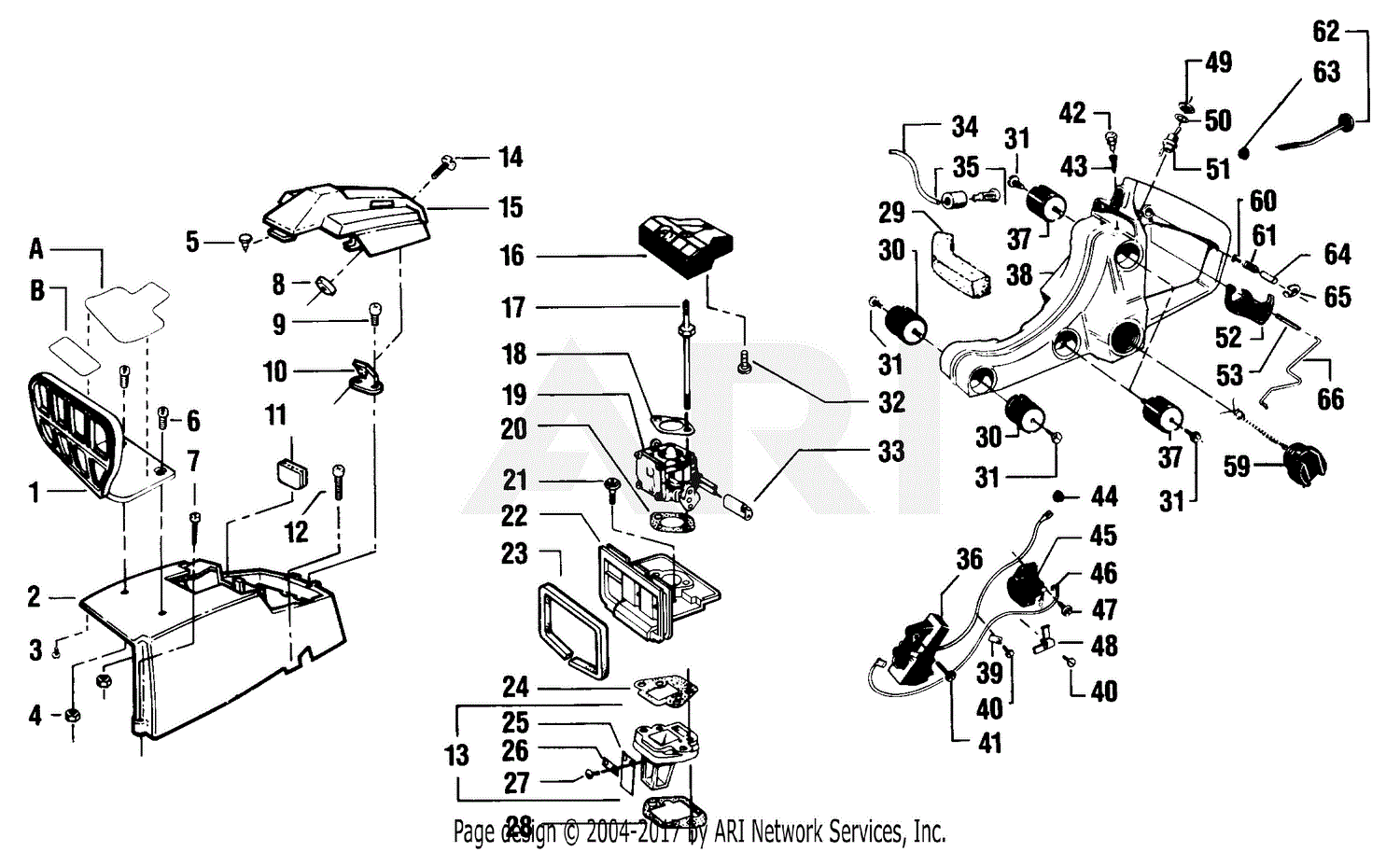Poulan 8500 Gas Saw Parts Diagram For Handguard  Air