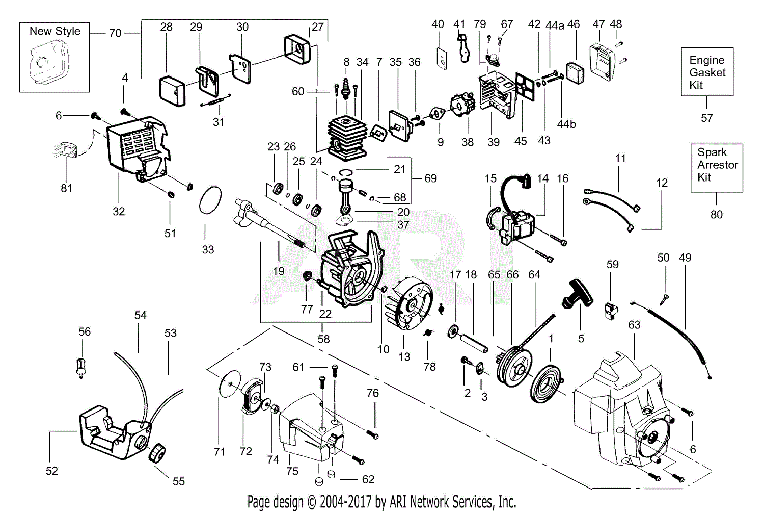 Poulan PE3500 Gas Edger Parts Diagram for Power Unit