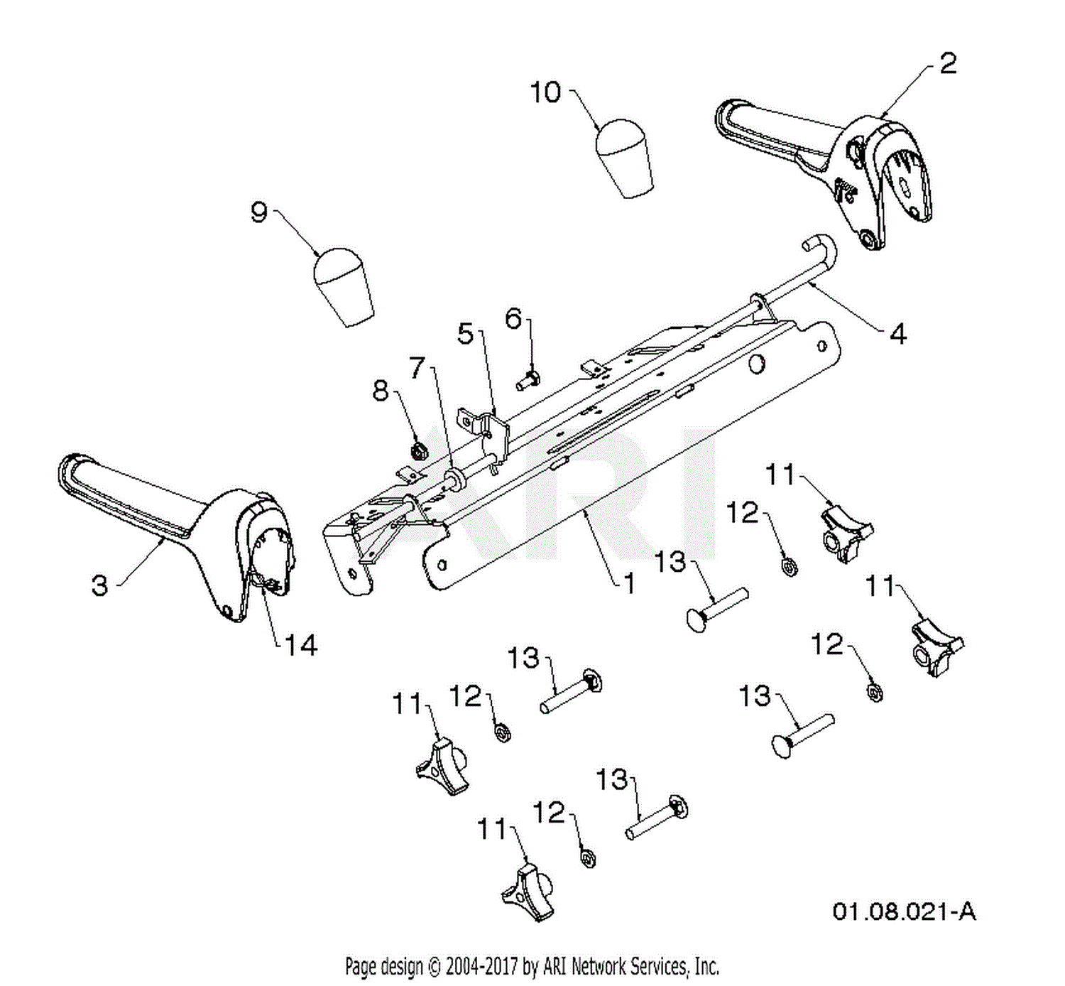 Poulan P14530ES - 96198004503 (2013-09) Parts Diagram for HANDLE