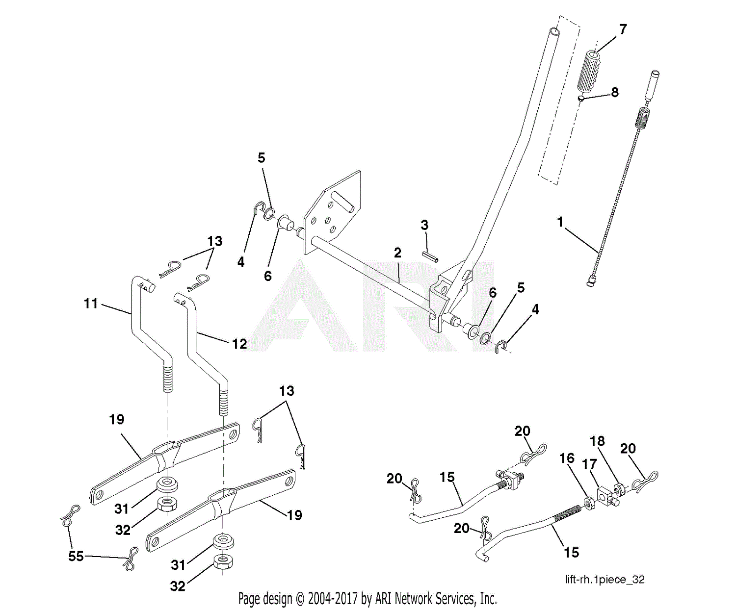 Poulan 11597 - 96011030600 (2012-01) Parts Diagram for MOWER LIFT ...