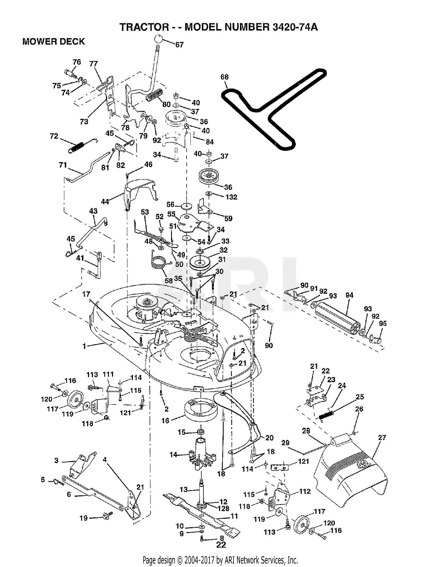 Poulan 342074A (2006-10) Parts Diagram for MOWER DECK / CUTTING DECK