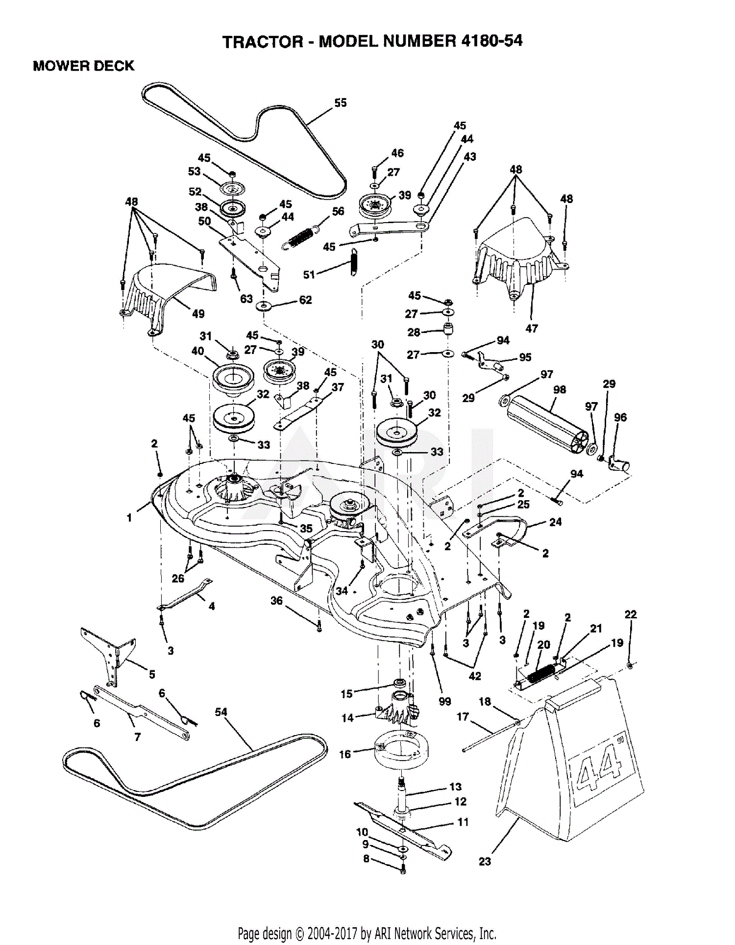 Poulan 418054 (2006-03) Parts Diagram for MOWER DECK / CUTTING DECK