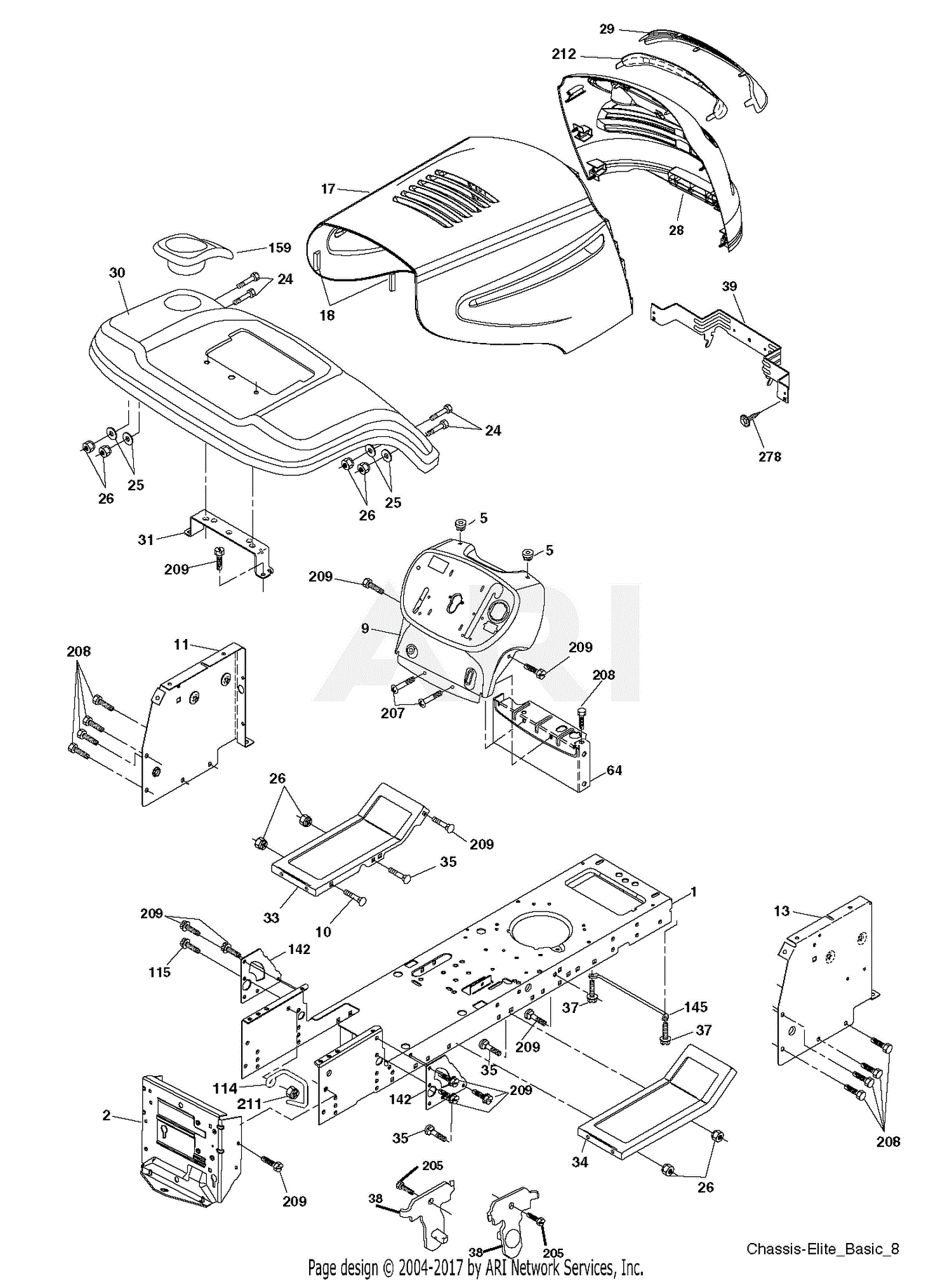 Poulan PB14538LT - 96012012400 (2012-09) Parts Diagram for CHASSIS ...