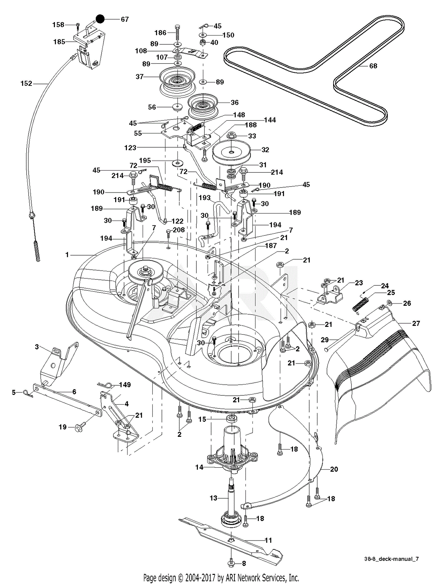 Poulan PB14538LT - 96012012400 (2012-09) Parts Diagram for MOWER DECK ...