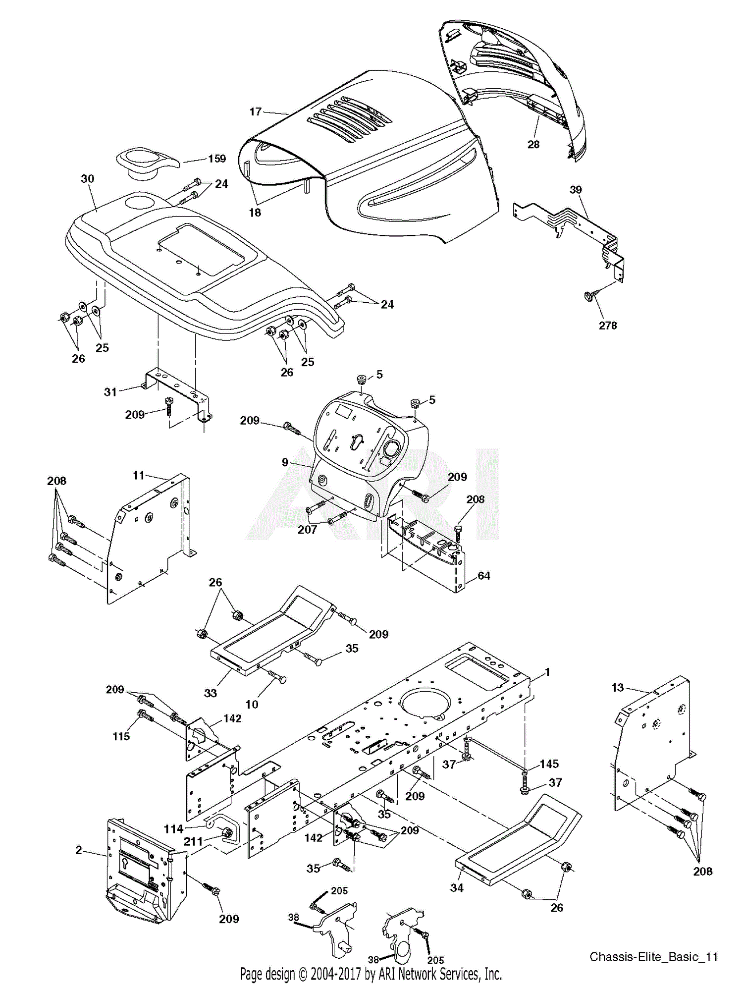 Poulan PB145G38 - 96012012800 (2013-09) Parts Diagram for CHASSIS ...