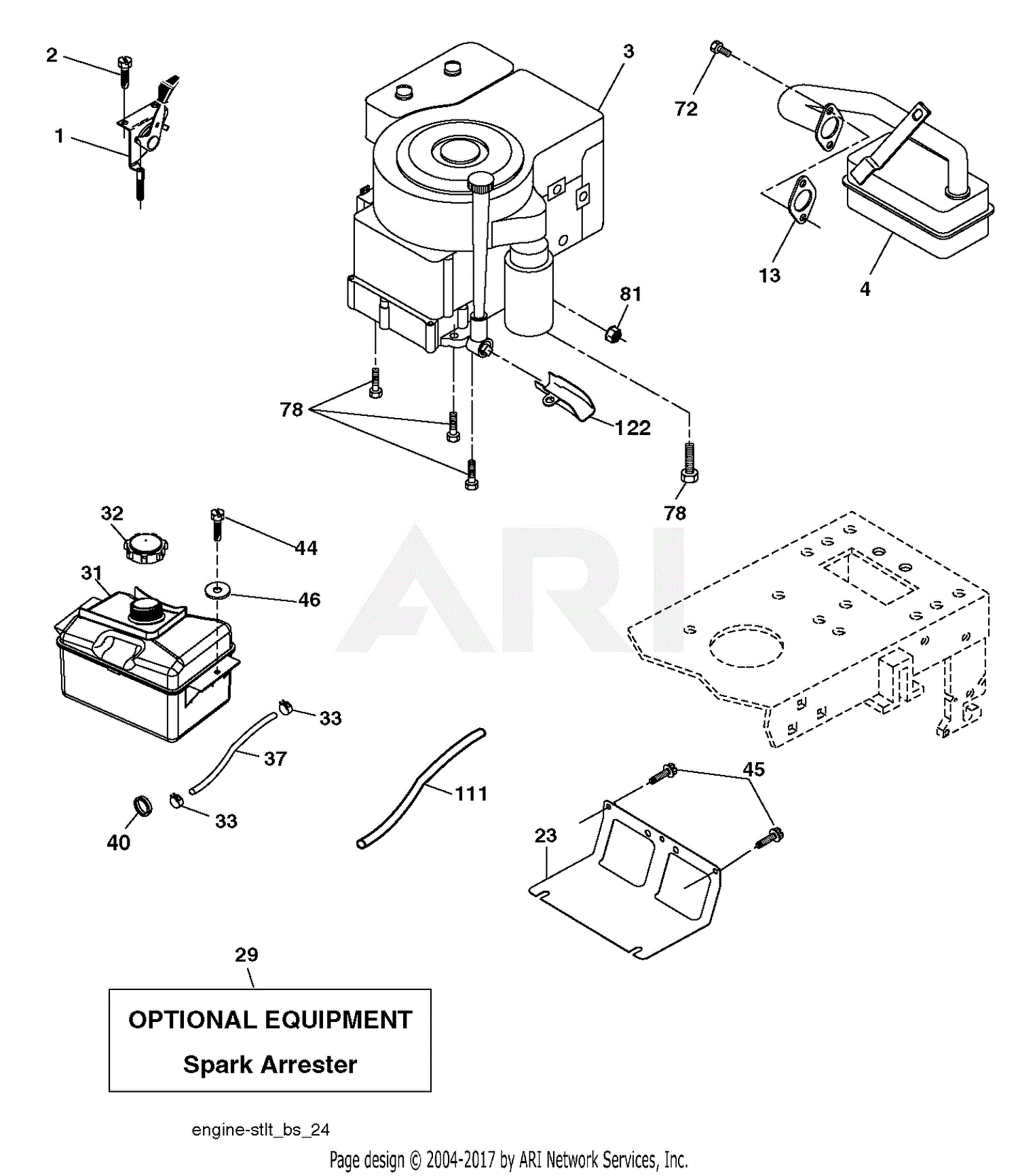 Poulan PB145G38 - 96012012800 (2013-09) Parts Diagram for ENGINE