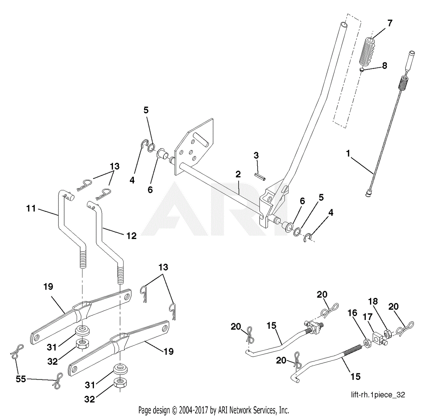 Poulan PB145G38 - 96012012800 (2013-09) Parts Diagram for MOWER LIFT LEVER