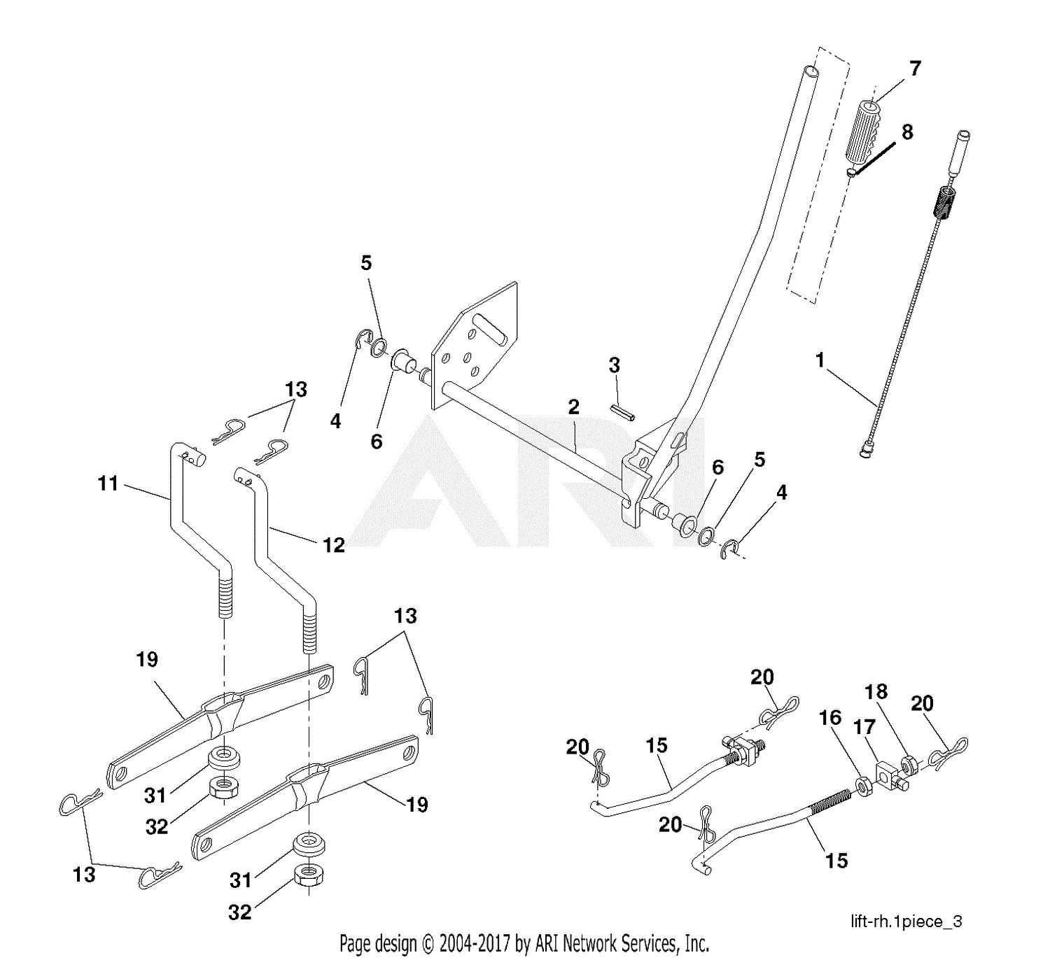 Poulan PB155G42 - 96012013000 (2013-09) Parts Diagram for MOWER LIFT ...