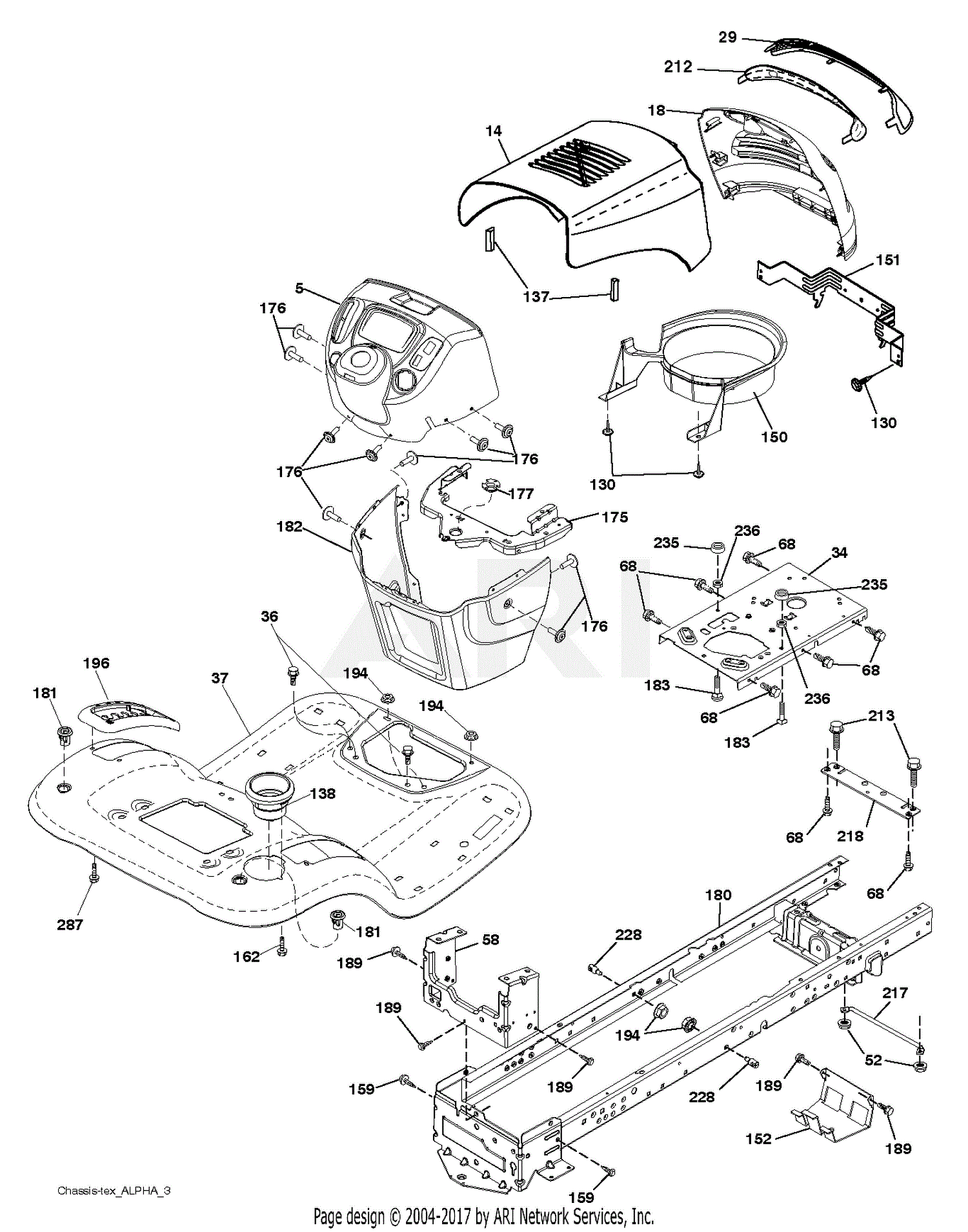 Poulan PB175A42LT - 96048003700 (2012-02) Parts Diagram for CHASSIS ...