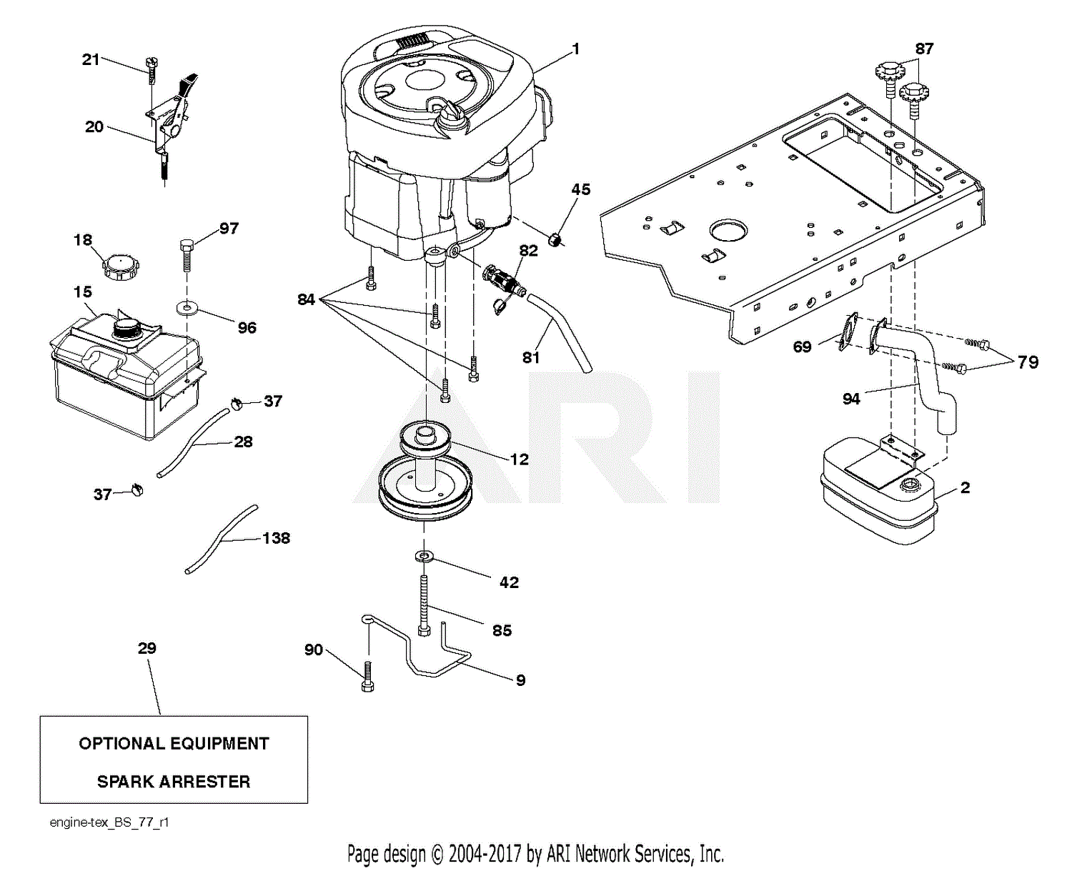 Poulan PB185A42 - 96042016500 (2014-09) Parts Diagram for ENGINE