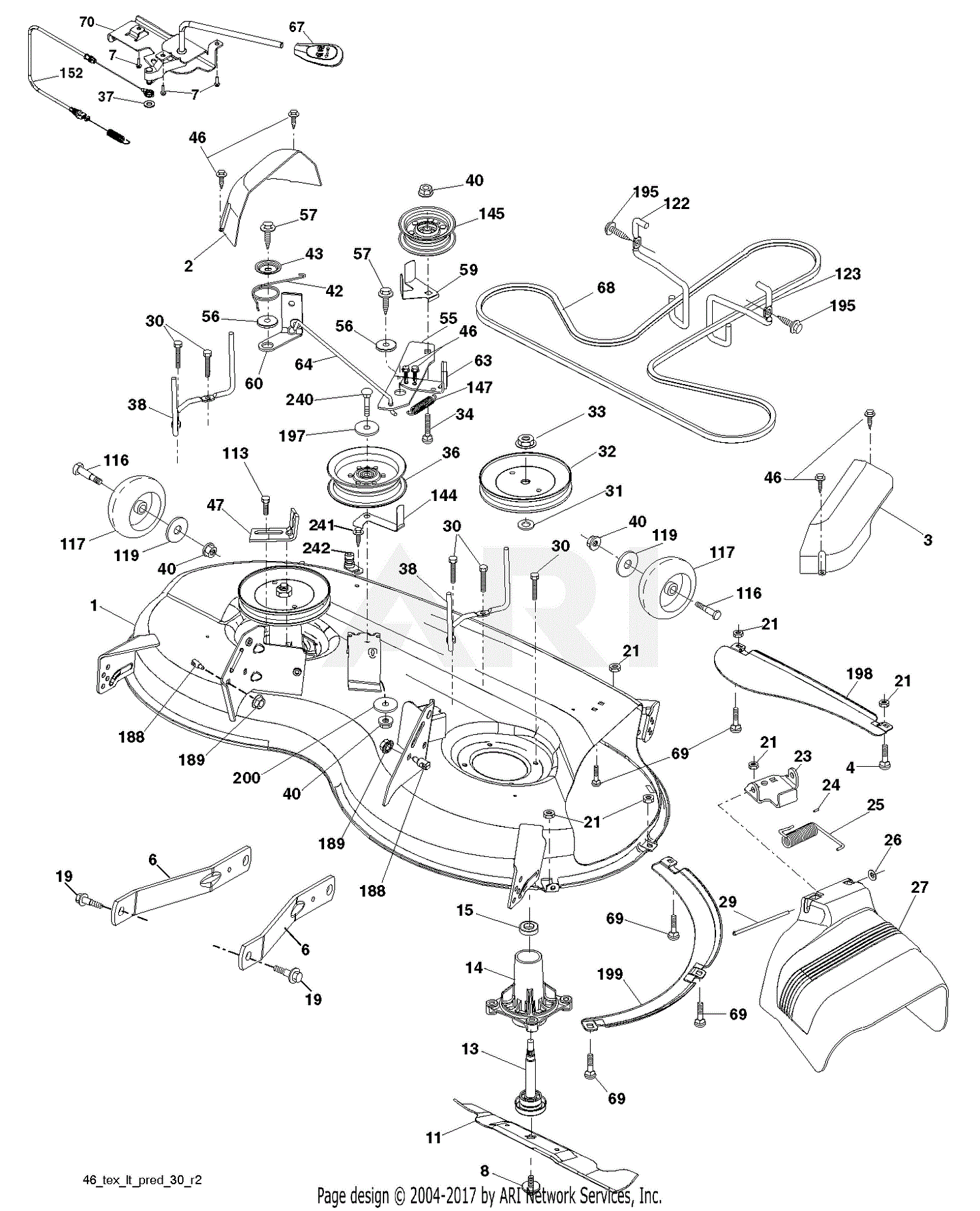 Poulan PB18VA46 - 96042015400 (2013-09) Parts Diagram for MOWER DECK ...