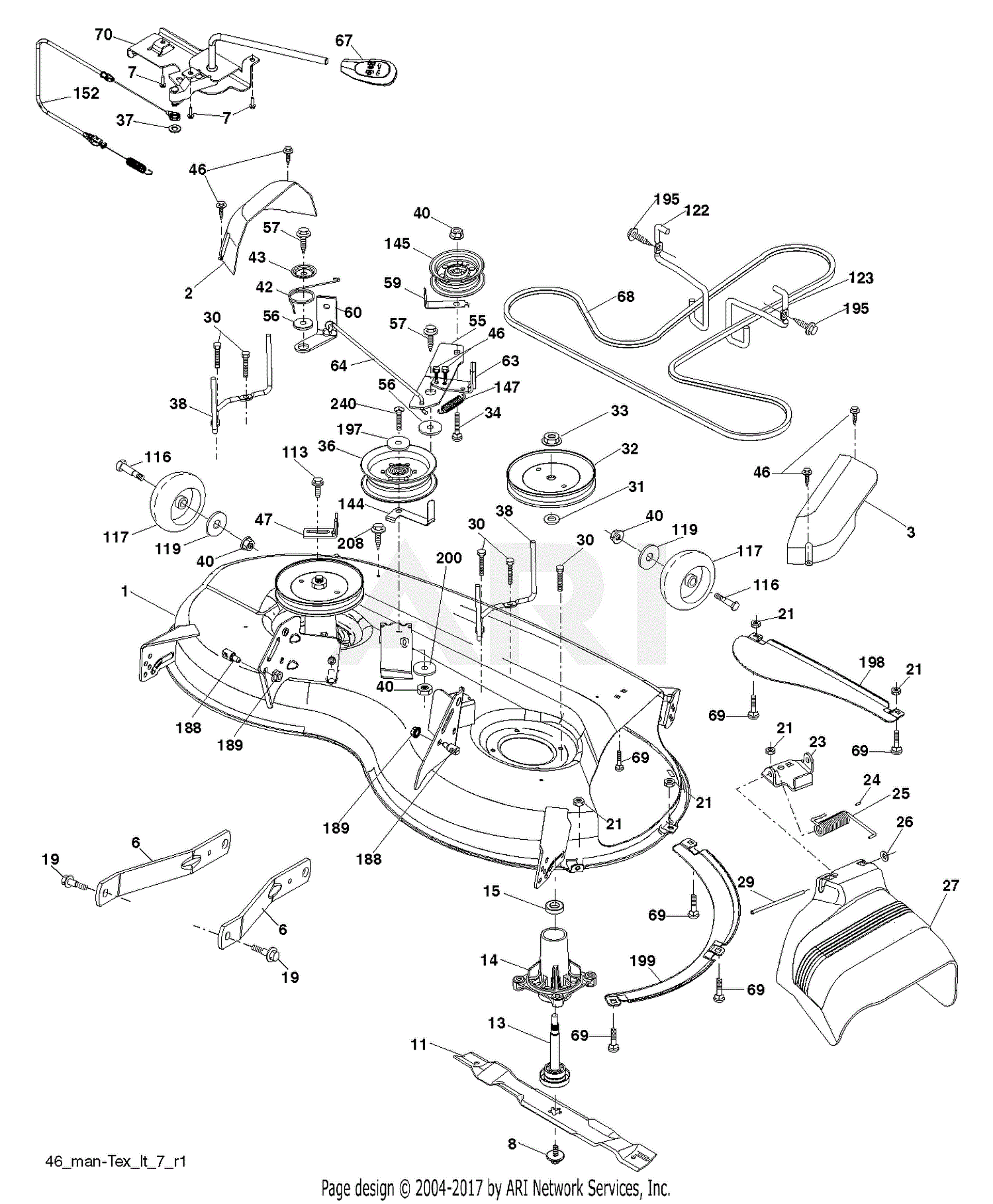 Poulan PB195A46LT - 96042014701 (2012-12) Parts Diagram for MOWER DECK ...