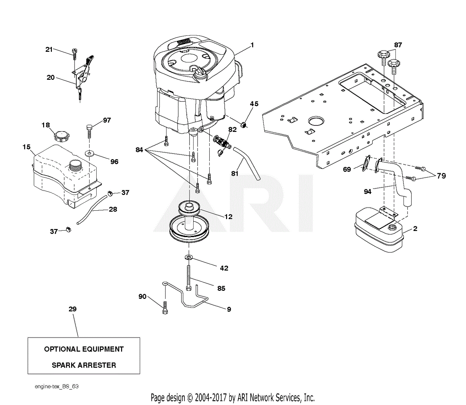 Poulan PB20A42LT - 96048002501 (2012-03) Parts Diagram for ENGINE