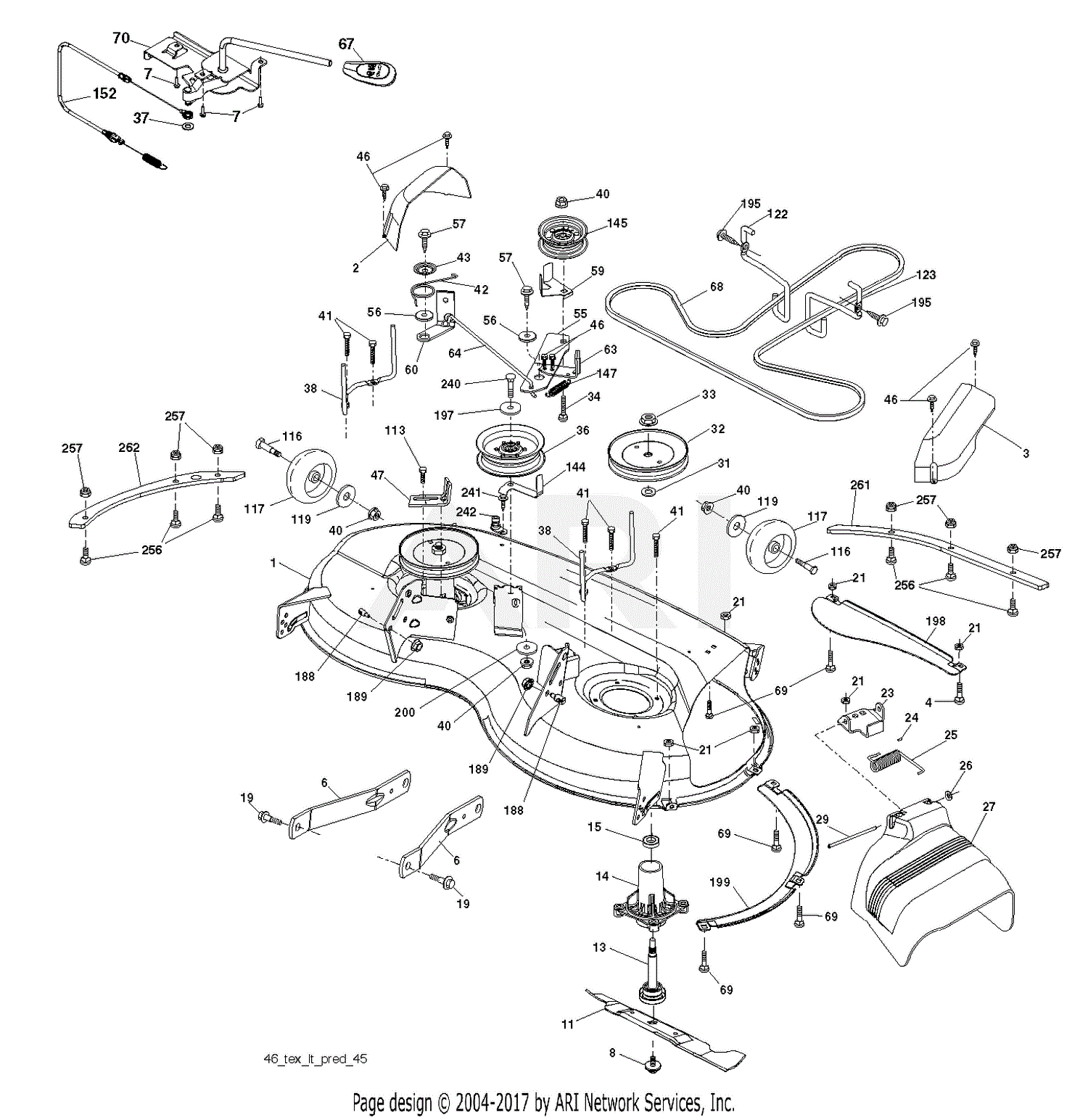 Poulan PB20A46 - 96042016700 (2014-09) Parts Diagram for MOWER DECK ...