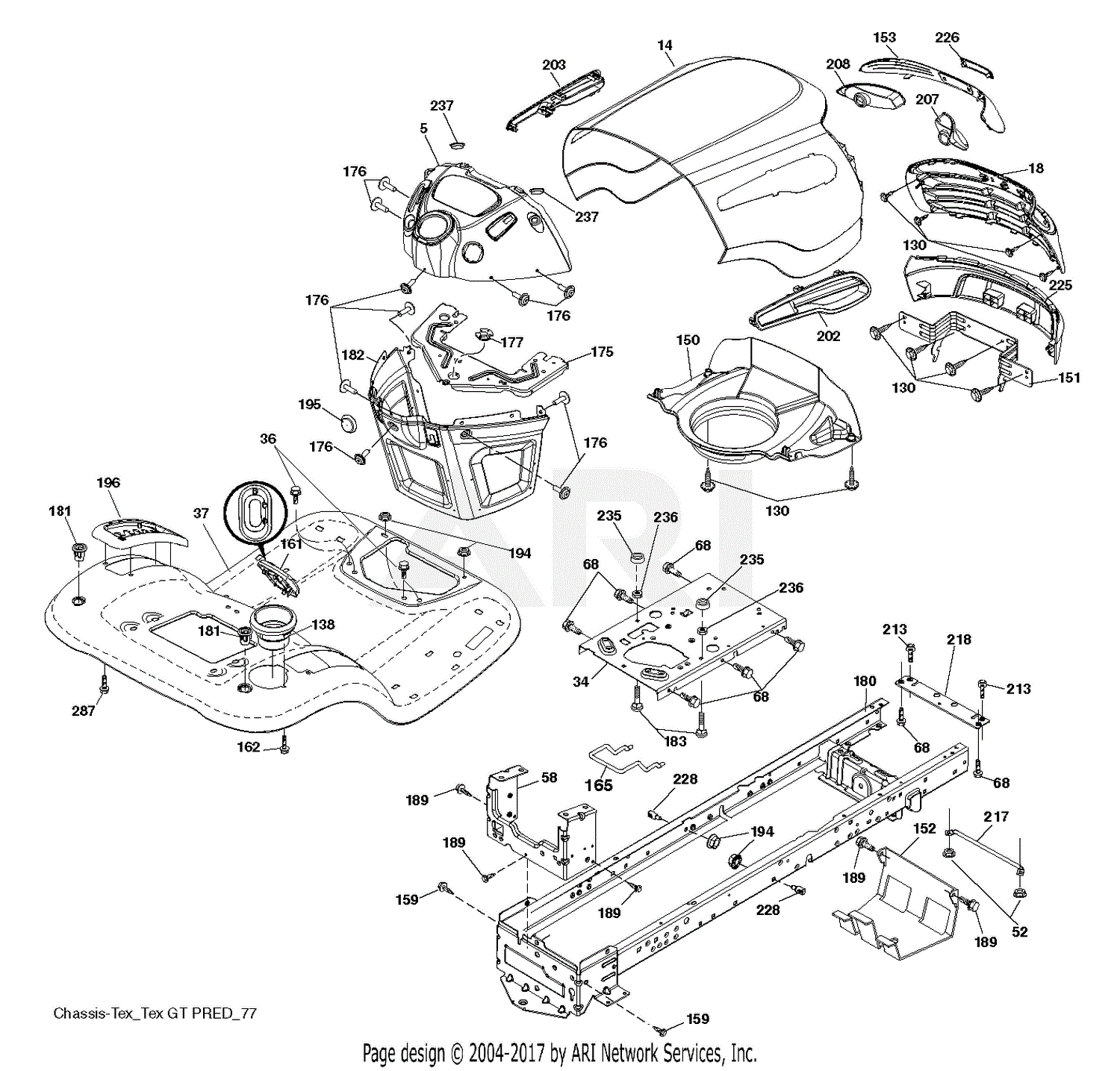 Poulan PB20A46 - 96042016900 (2014-09) Parts Diagram for CHASSIS ENCLOSURES