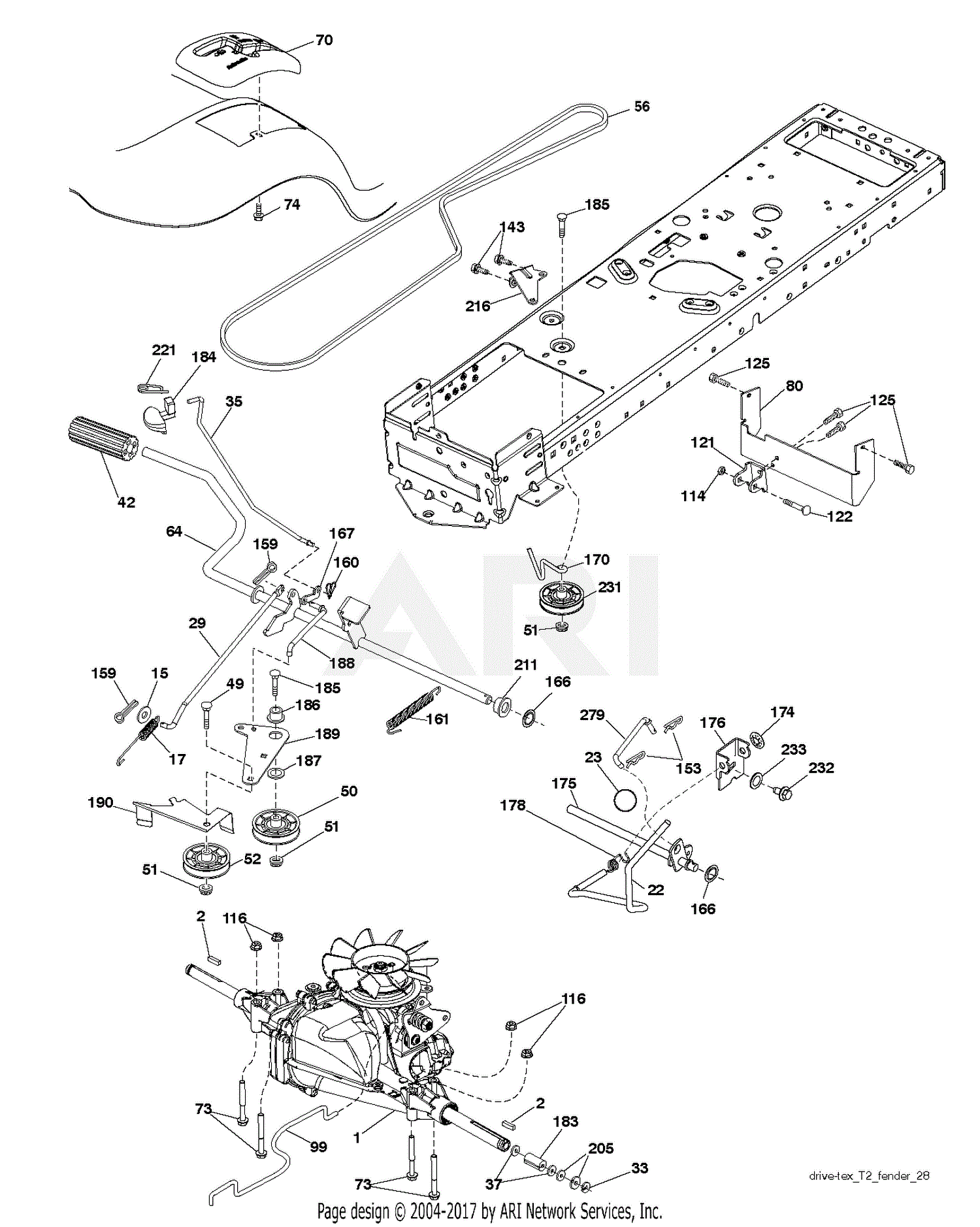 Husqvarna Cth 174 Deck Belt Diagram 