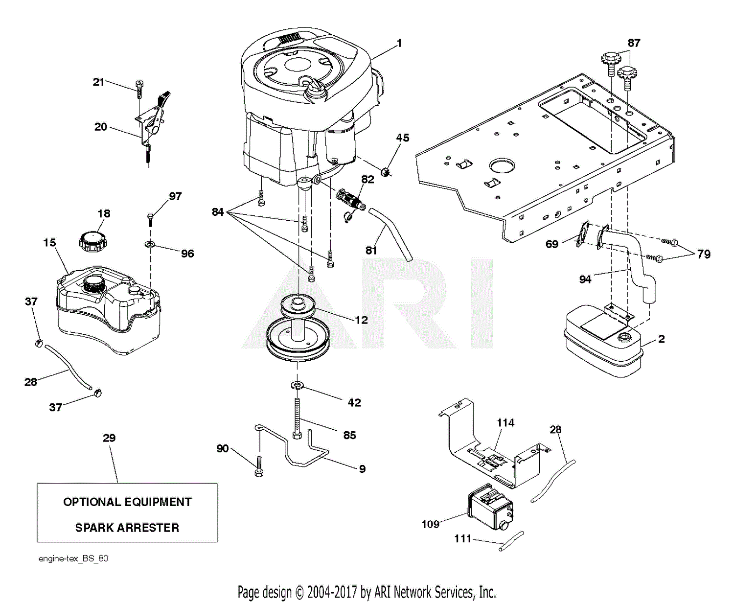 Poulan PB20H42LT - 96042014900 (2012-10) Parts Diagram for ENGINE