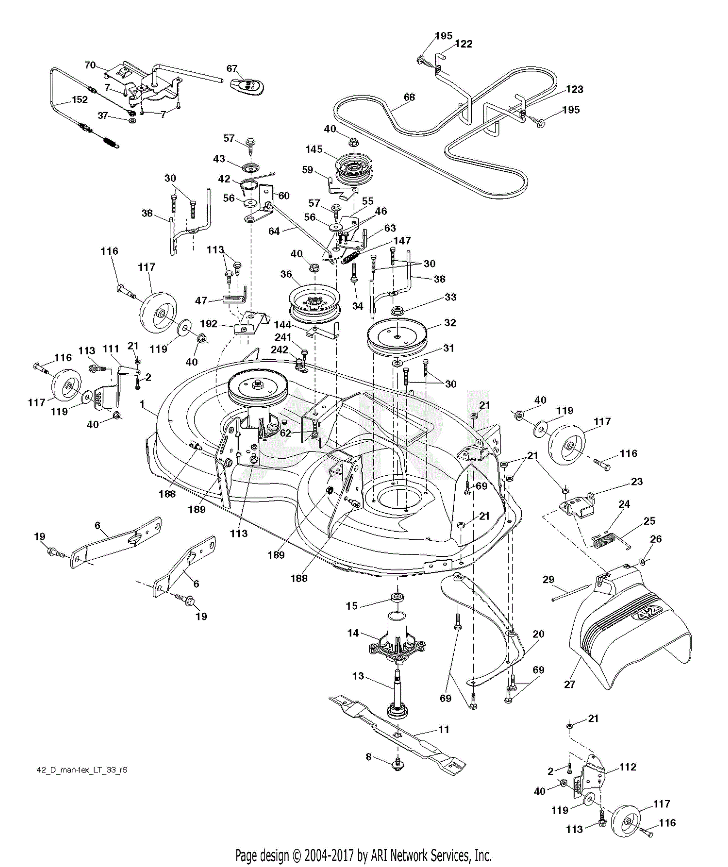 Poulan PB22H42YT - 96048002900 (2012-01) Parts Diagram for MOWER DECK ...