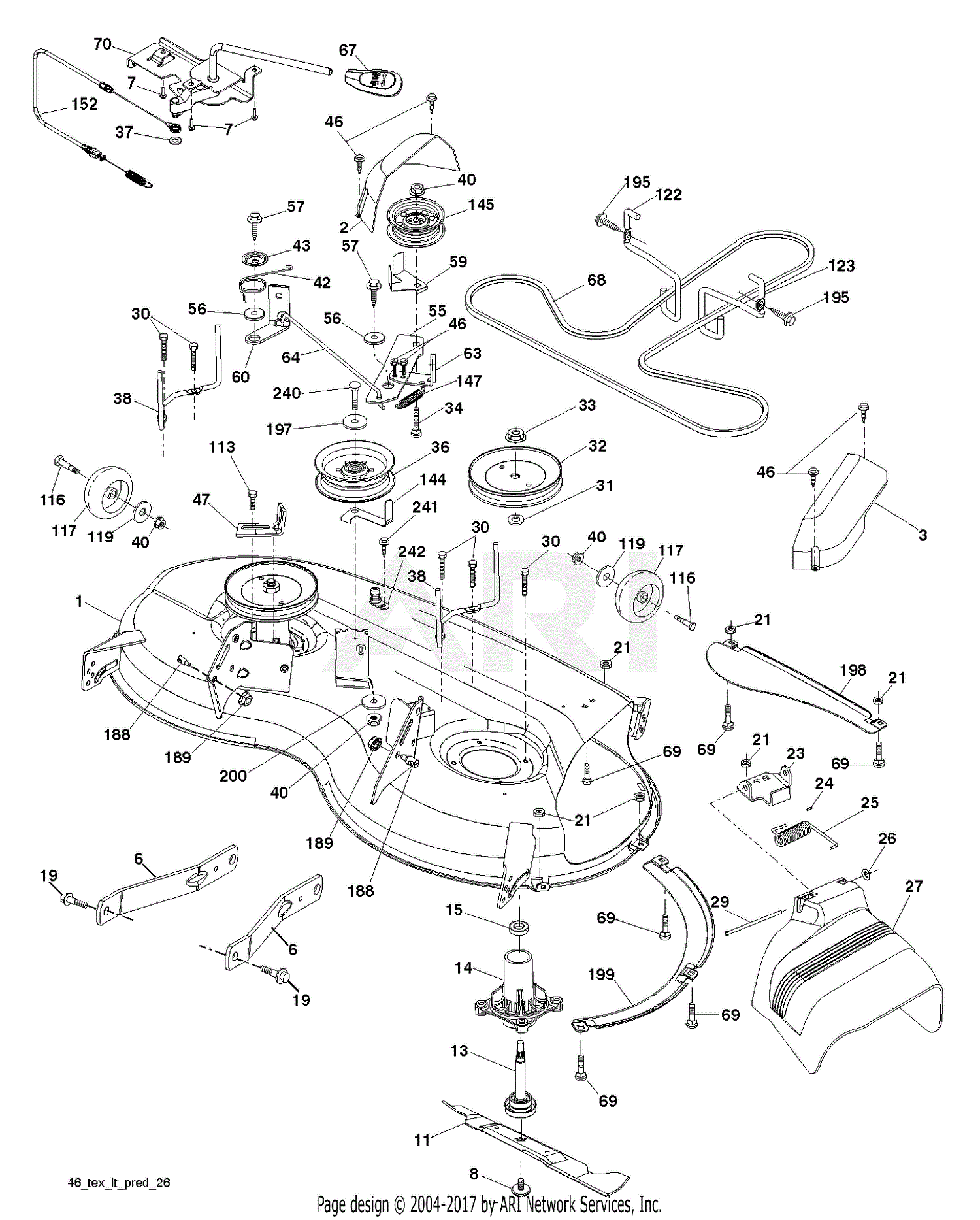 Poulan PB22H46YT - 96042012502 (2011-07) Parts Diagram for MOWER DECK ...