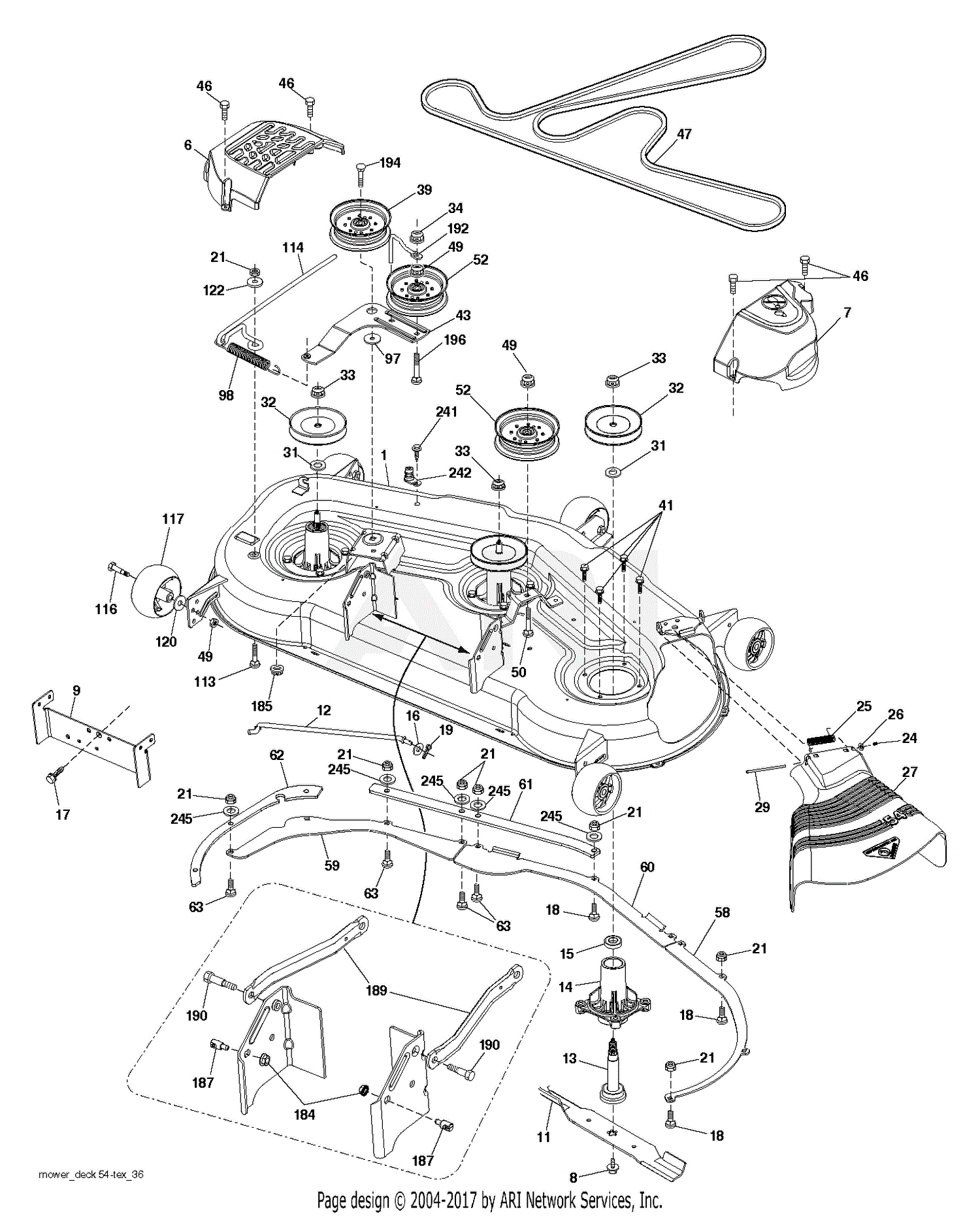 Poulan PB24VA54 - 85042017500 (2014-10) Parts Diagram for MOWER DECK ...