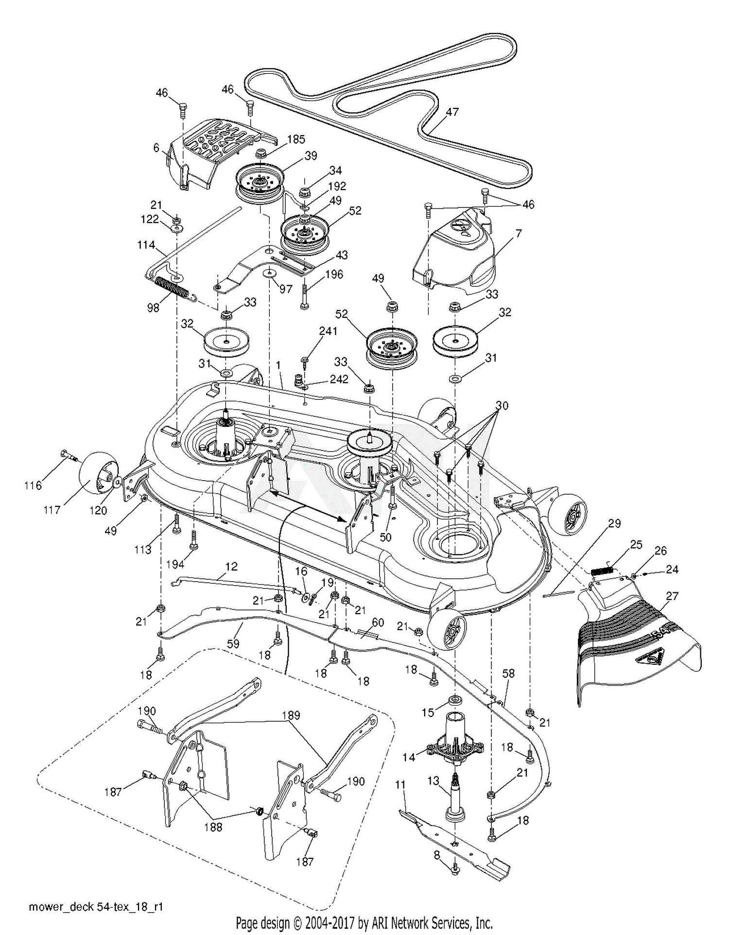 Craftsman Lt1000 Riding Mower Deck Parts Diagram | Reviewmotors.co