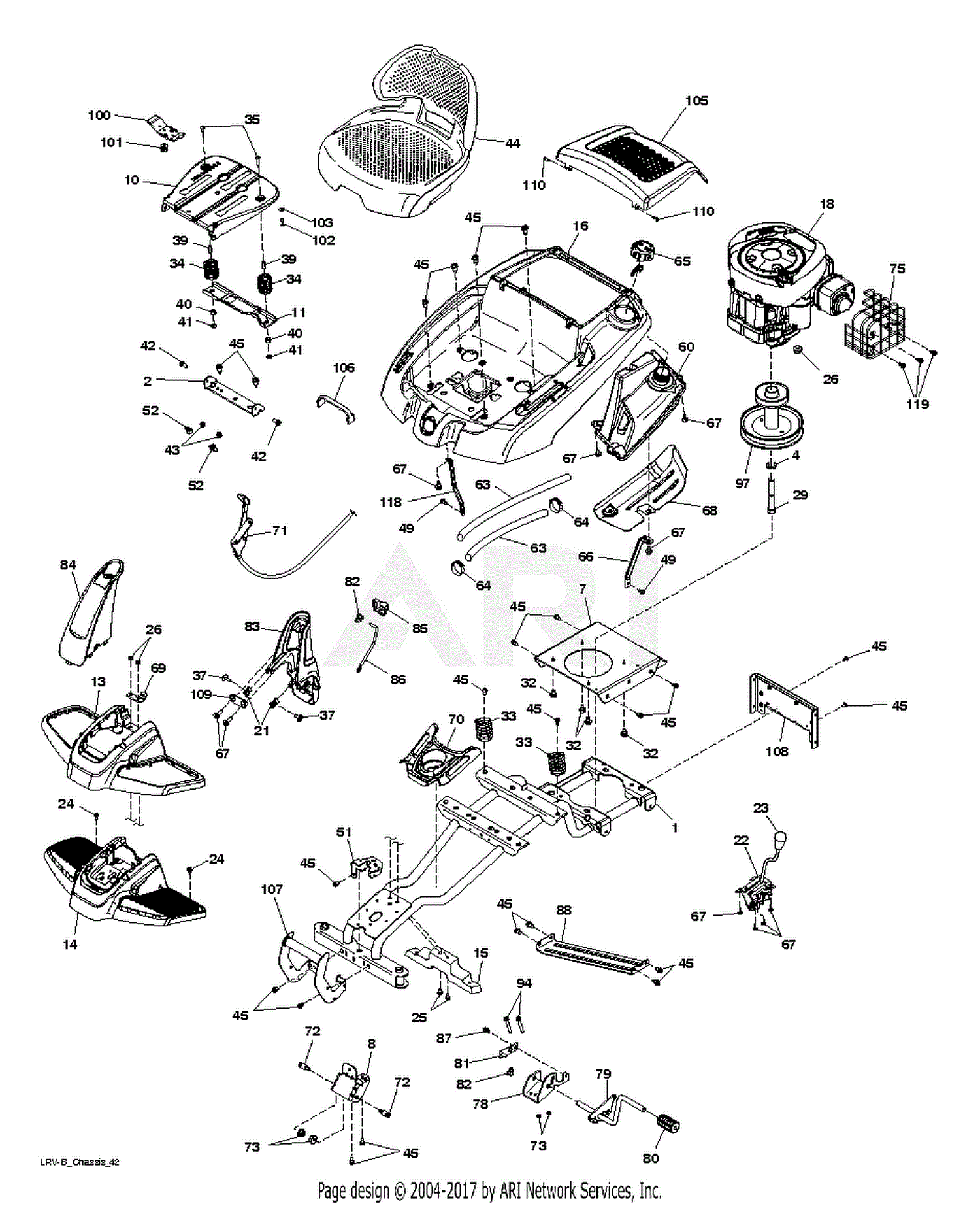 Poulan PB301 - 96022002500 (2014-10) Parts Diagram for CHASSIS ENCLOSURES