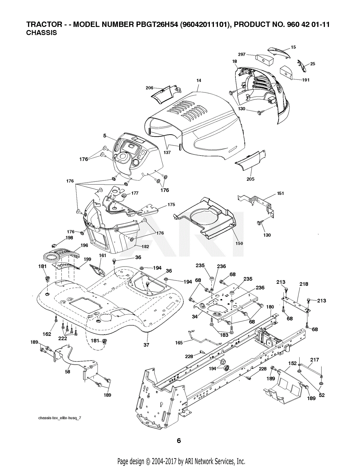 Poulan PBGT26H54 - 96042011101 (2010-04) Parts Diagram for CHASSIS / FRAME