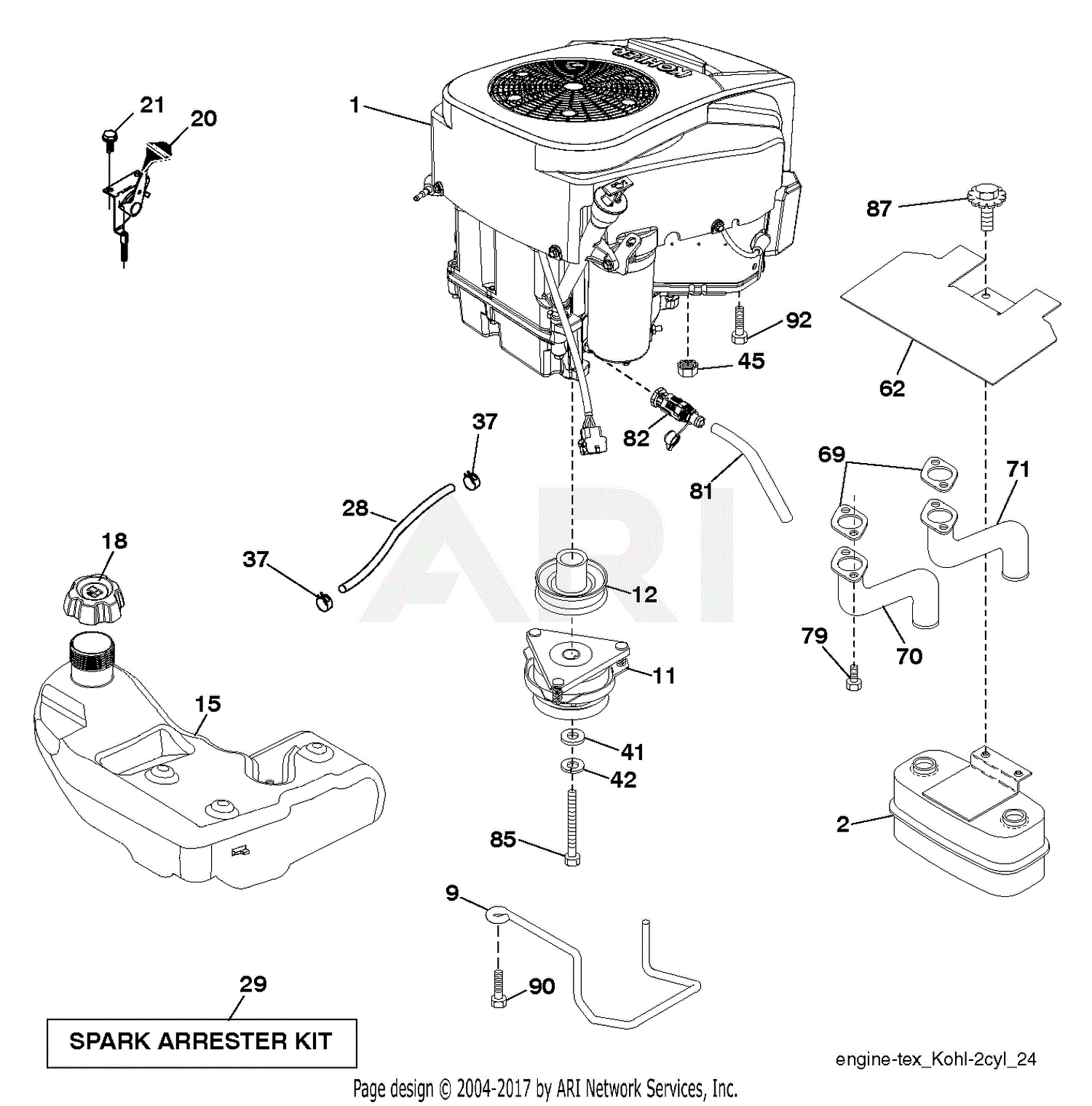 Poulan PBLGT2654 - 96042017200 (2014-10) Parts Diagram for ENGINE