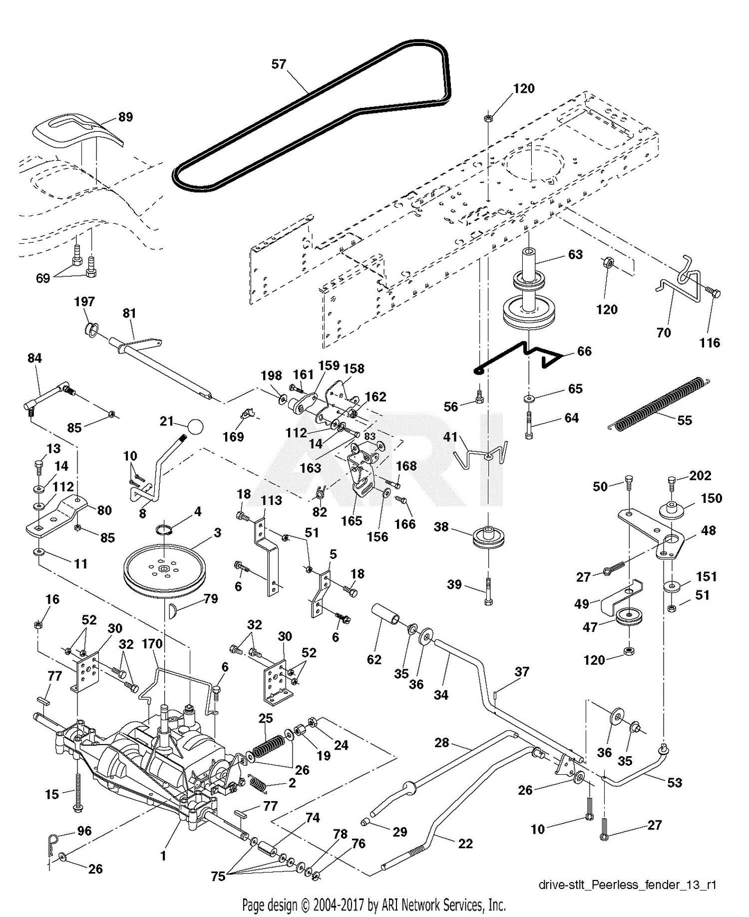 Poulan PO15538LT - 96018000501 (2011-08) Parts Diagram for DRIVE