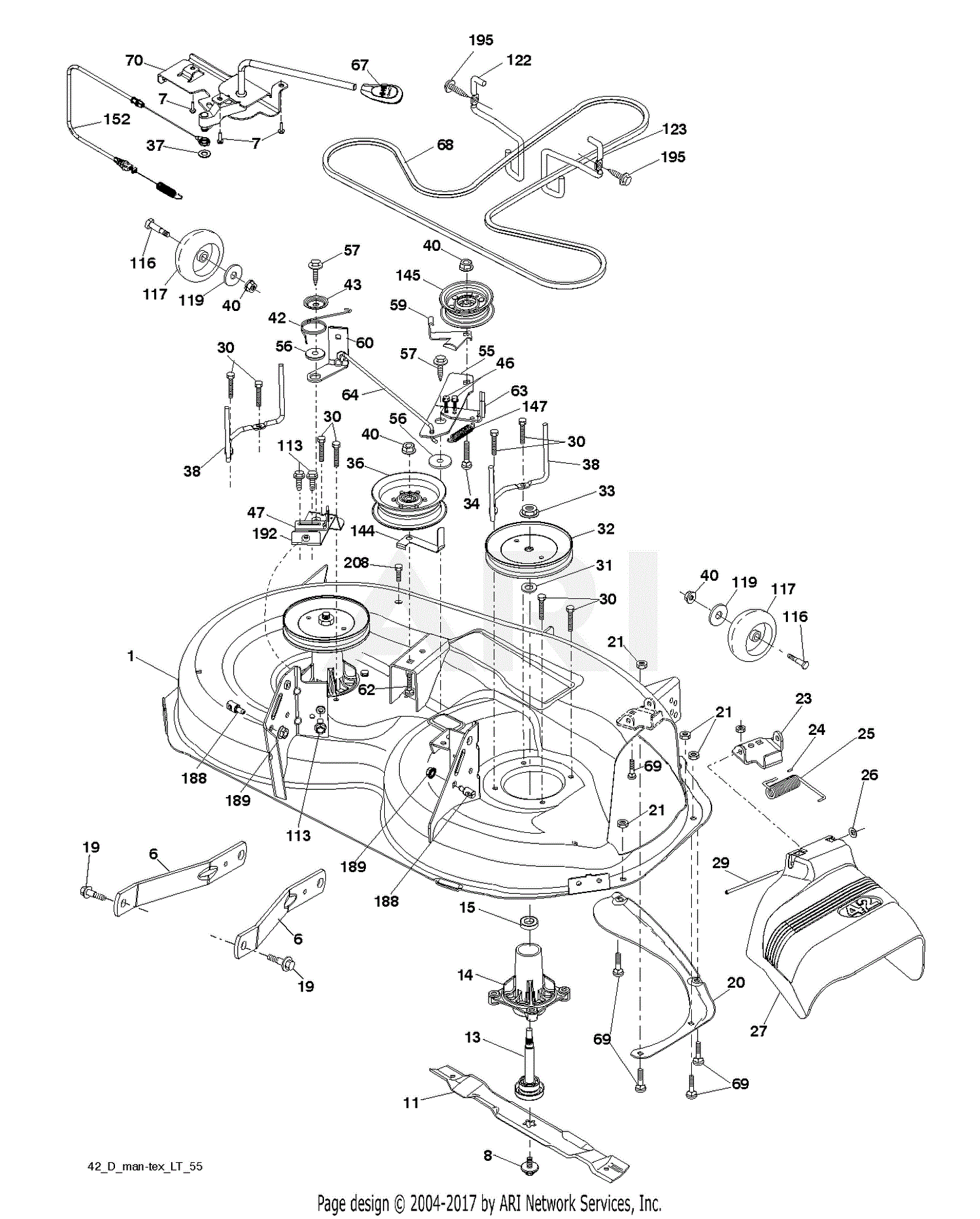 Poulan PO15542LT - 96048007200 (2013-11) Parts Diagram for MOWER DECK ...