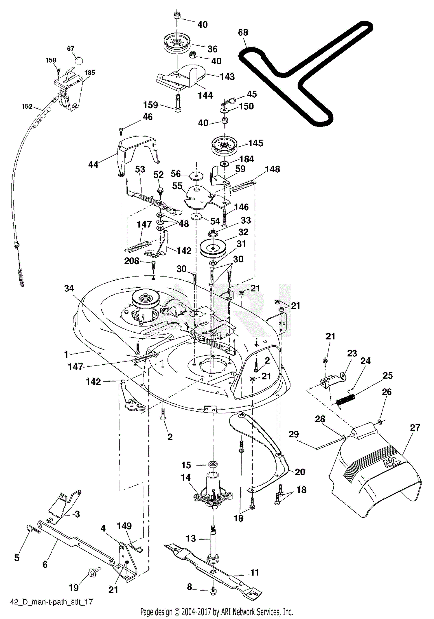 Poulan PO17542LT 96012011002 (201108) Parts Diagram for MOWER DECK