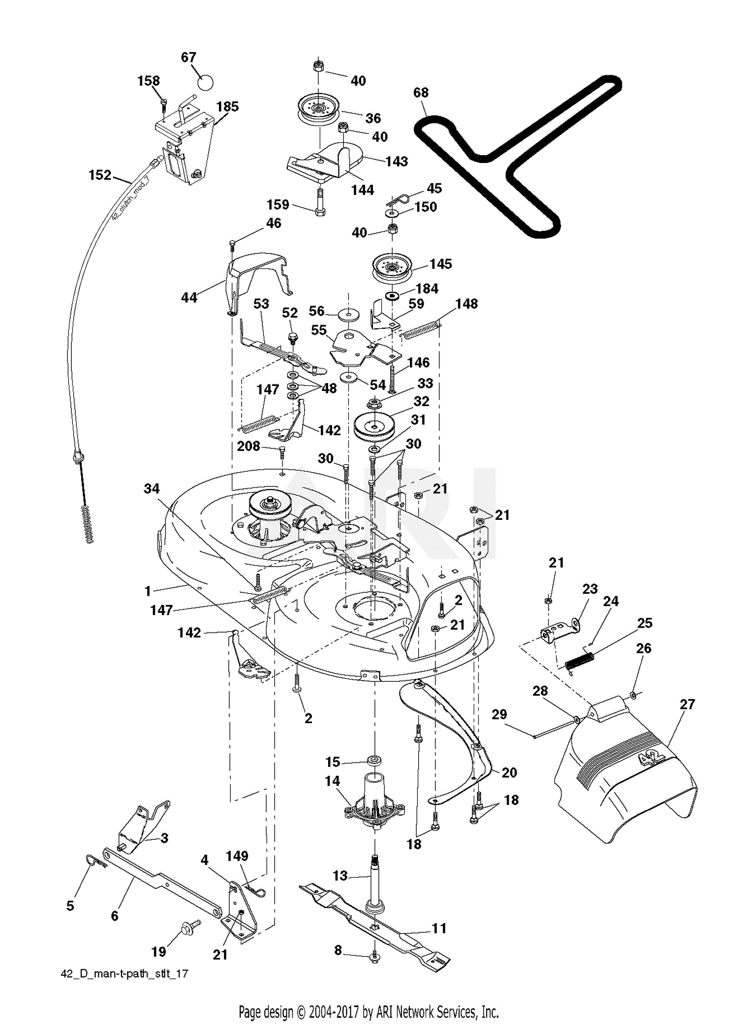 Poulan PO17542LT 96018000401 (201108) Parts Diagram for MOWER DECK
