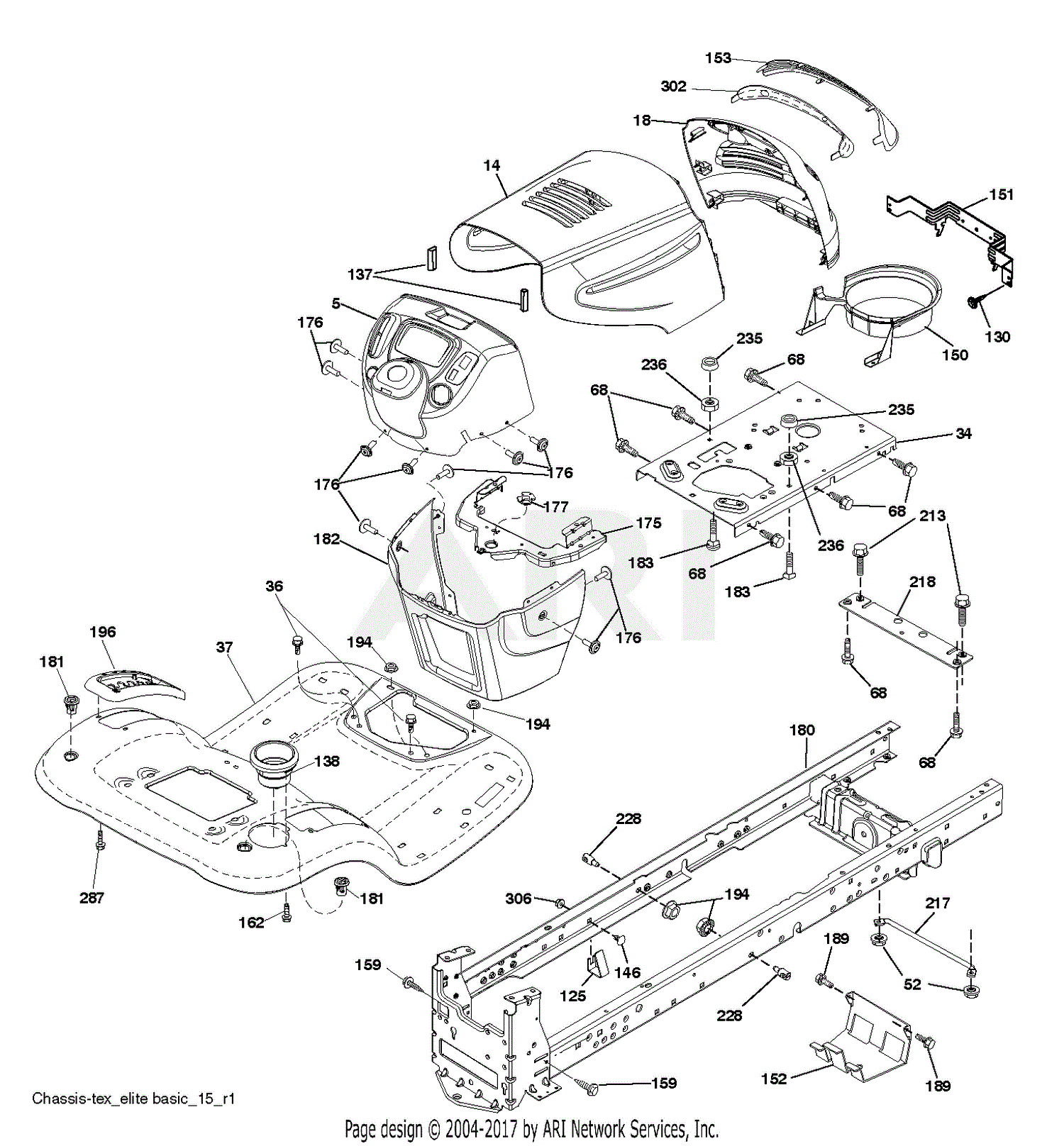 Poulan PP155G42 - 96042018100 (2015-08) Parts Diagram for CHASSIS ...