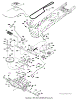 Poulan 38 inch riding 2024 mower drive belt diagram