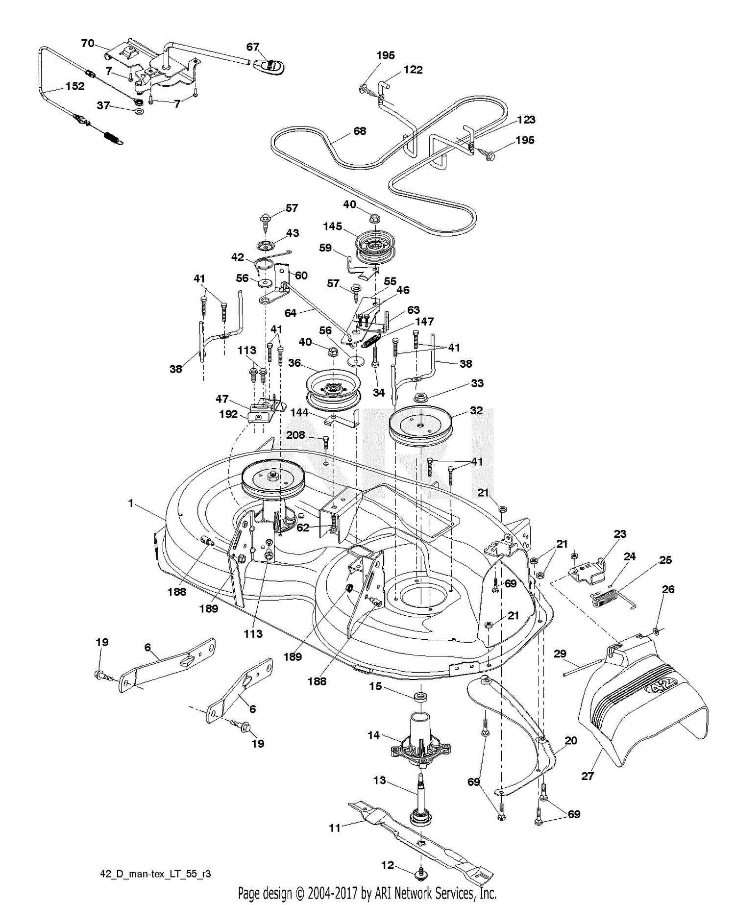 Poulan PP155G42 - 96042018100 (2015-08) Parts Diagram for MOWER DECK