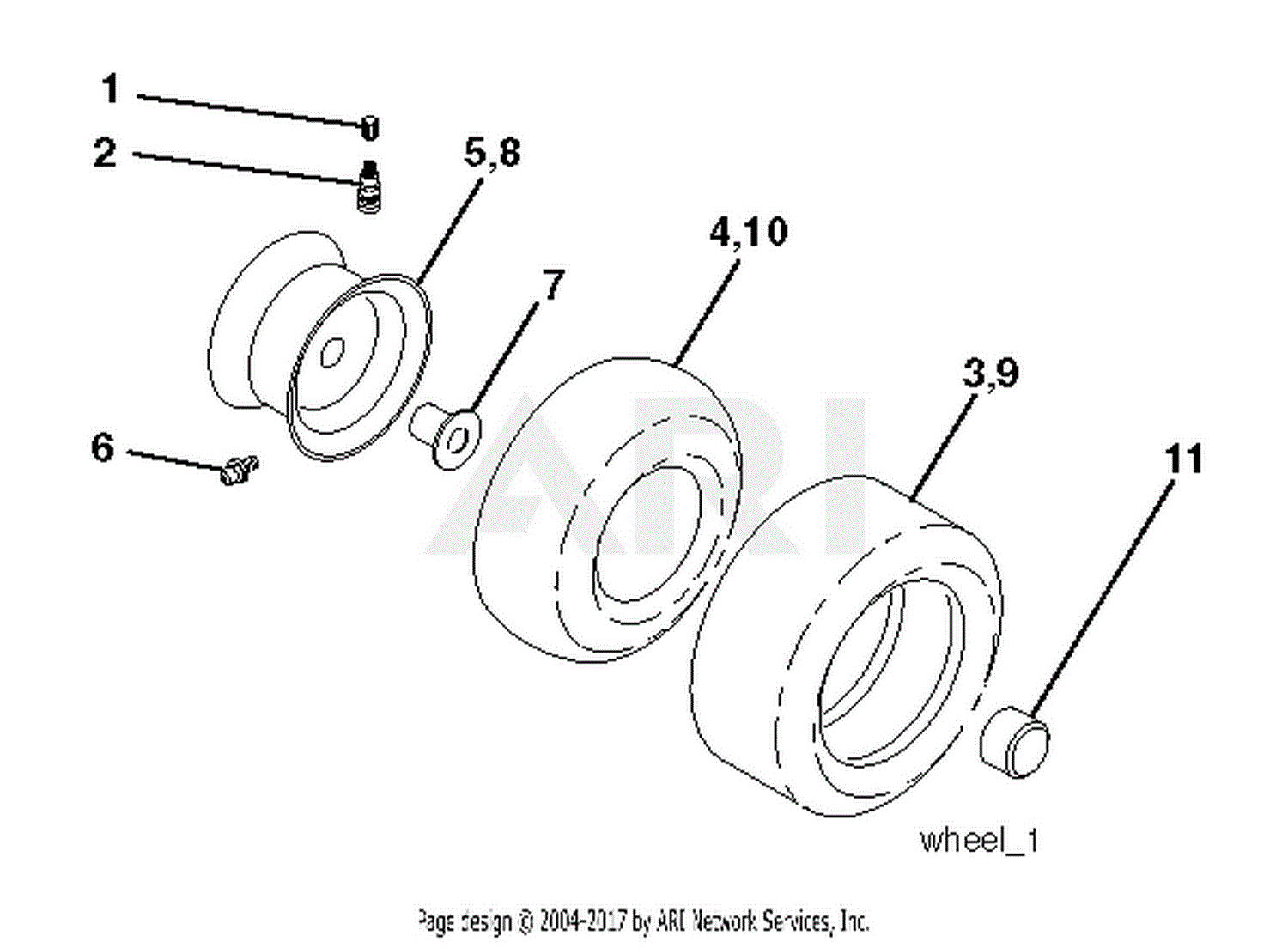 Poulan PP175G42 96046007500 (201508) Parts Diagram for WHEELS TIRES