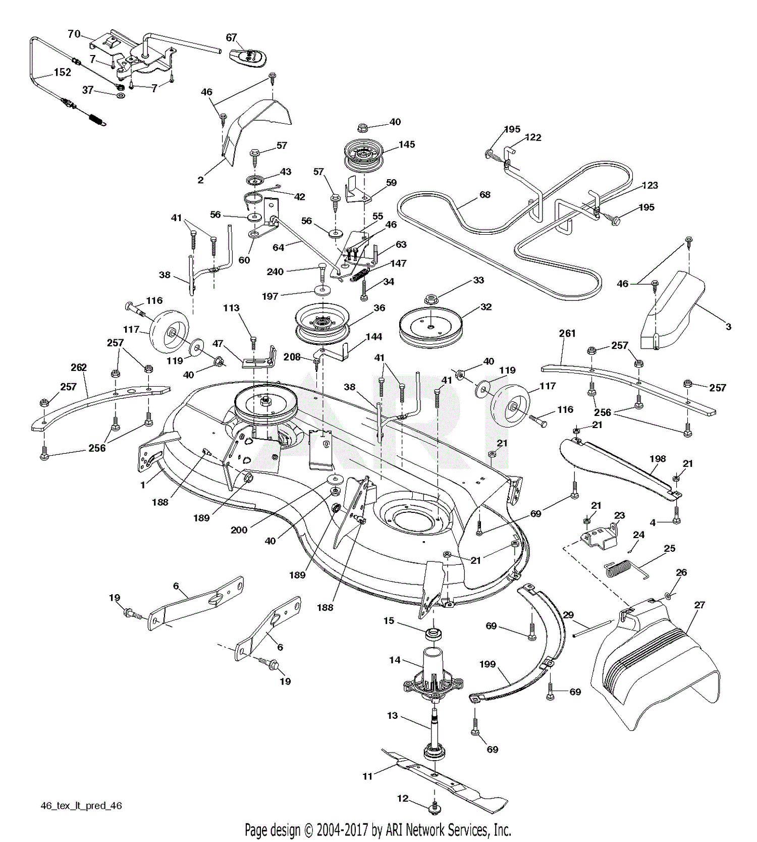 Poulan PP175G46 - 96042019500 (2016-08) Parts Diagram for MOWER DECK ...